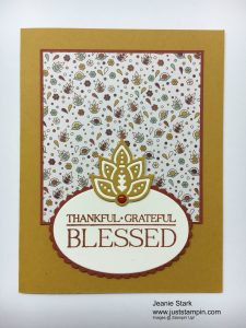 Stampin' Up! Thanksgiving card idea - Jeanie Stark StampinUp