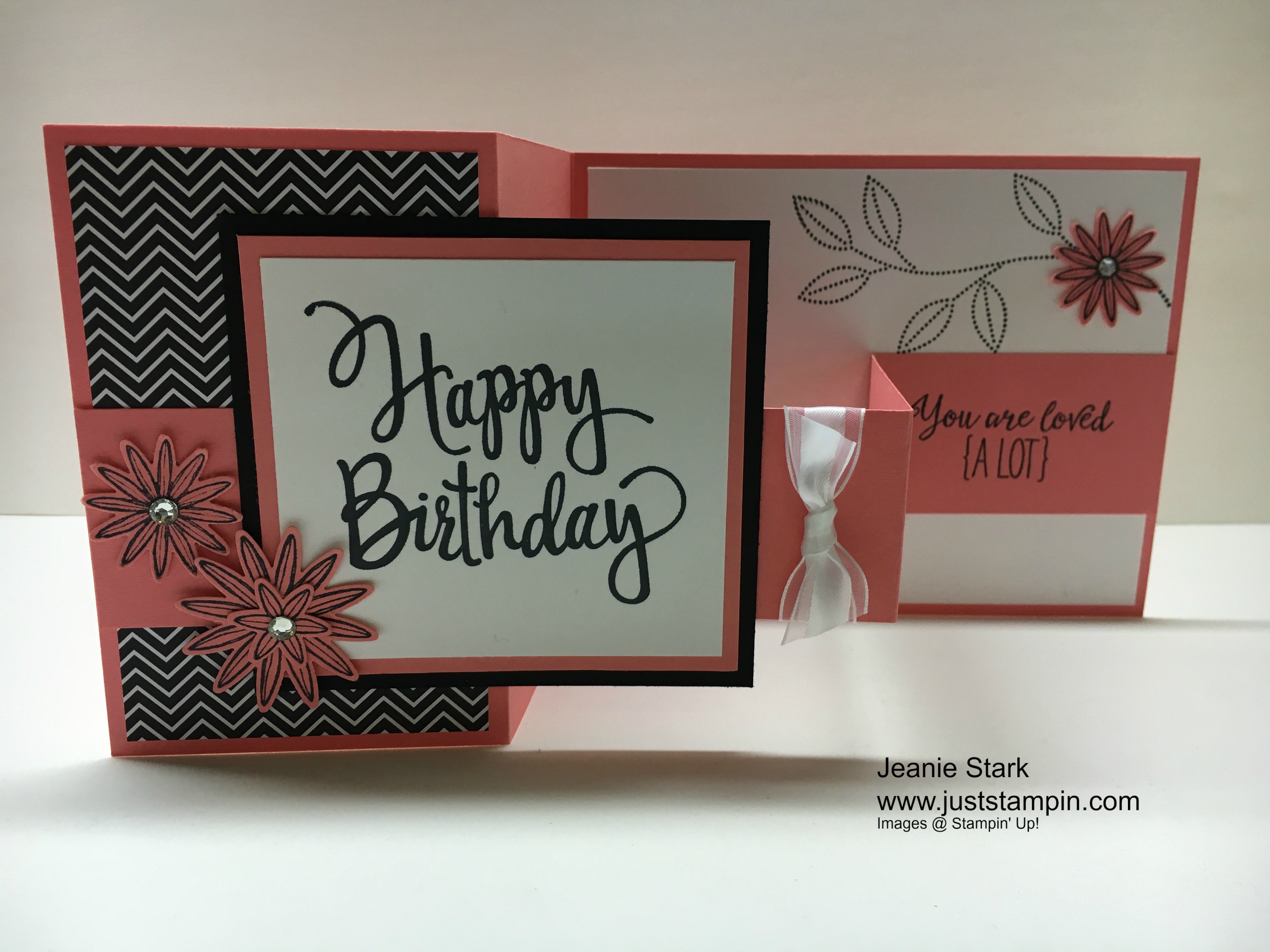 Stampin Up Stylized Birthday fun fold card idea using the Blossom Bunch Punch - Jeanie Stark StampinUp