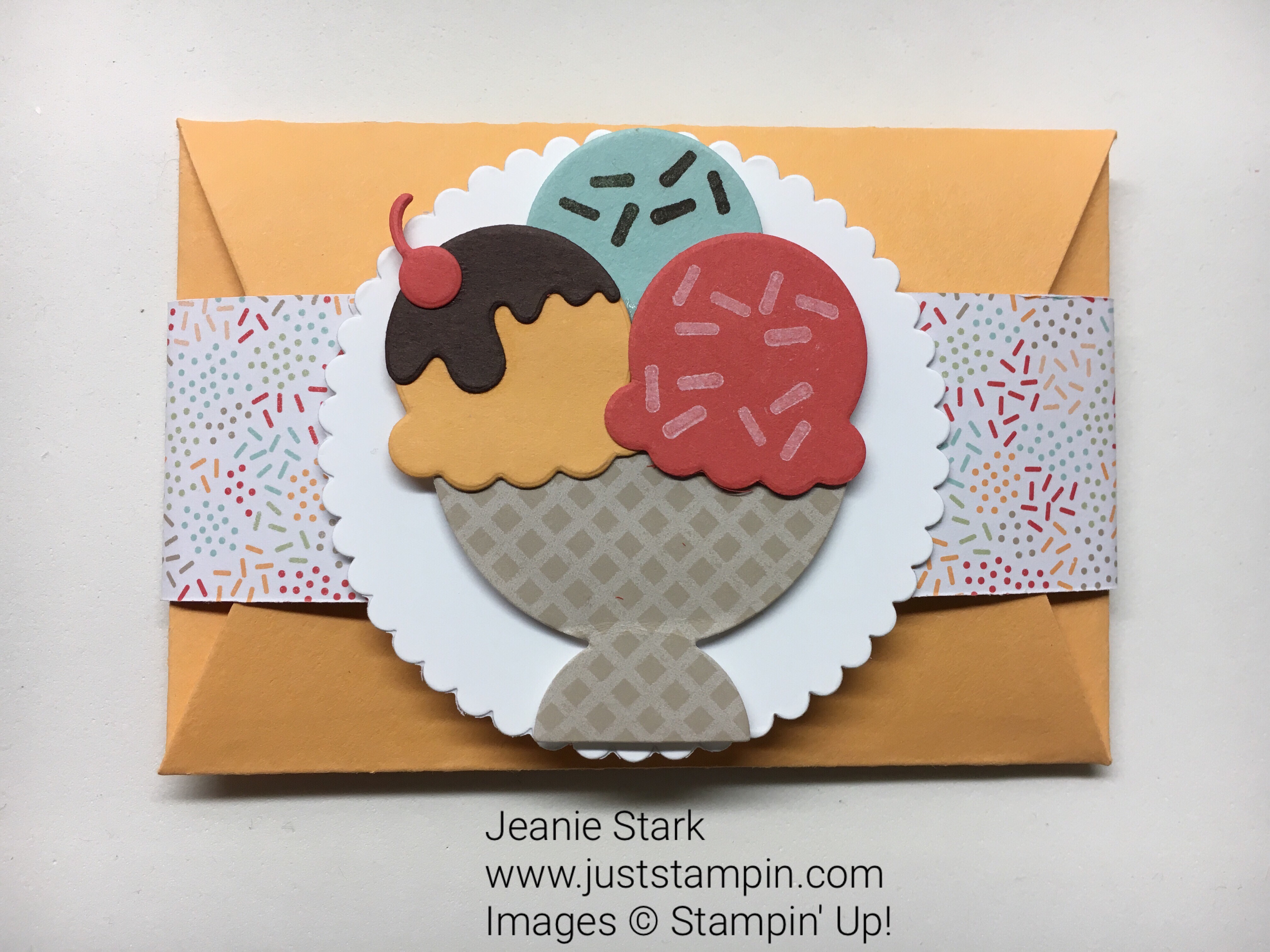 Stampin Up Cool Treats Gift Card Holder idea - Jeanie Stark StampinUp