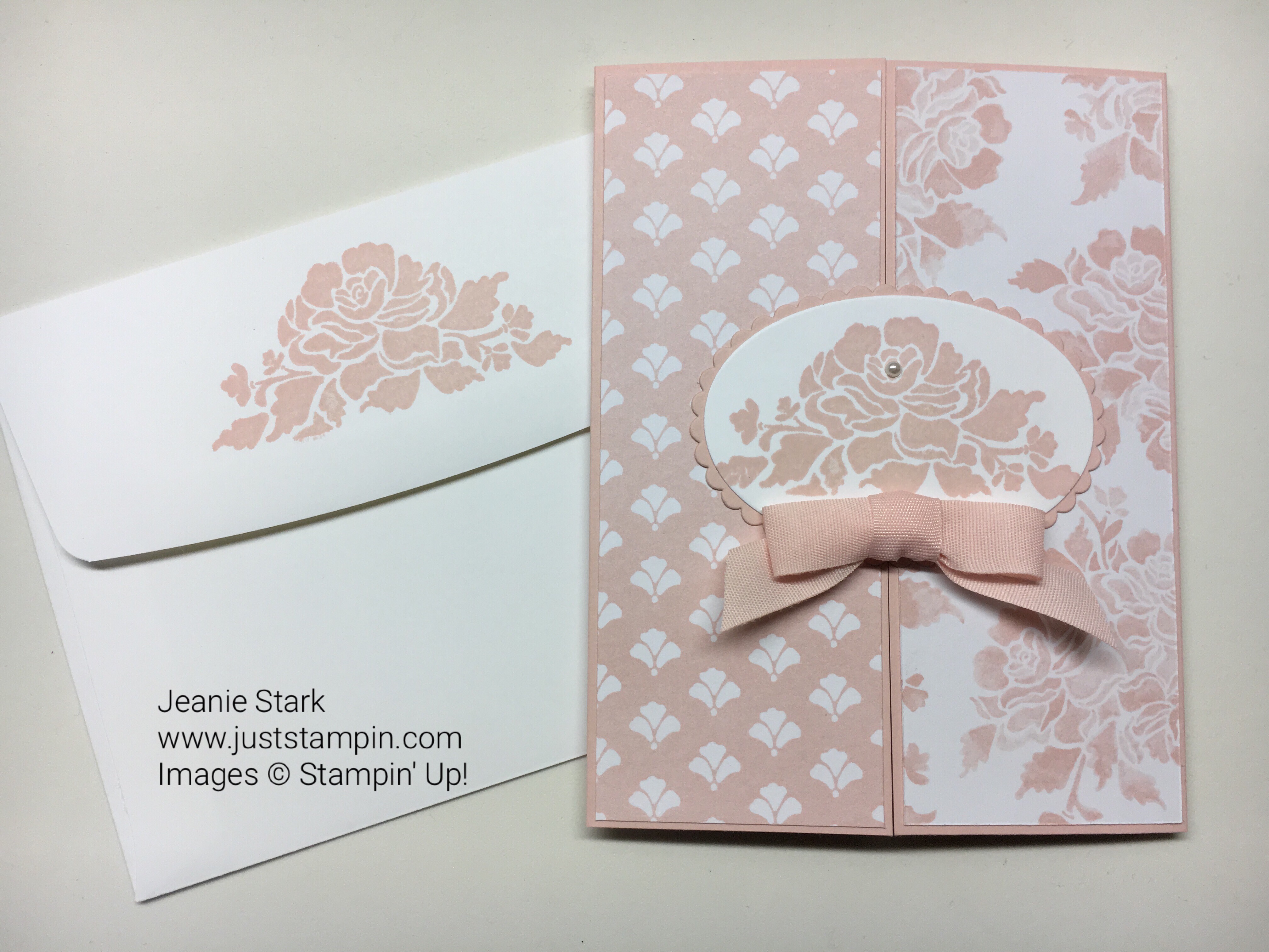 Stampin Up Floral Phrases Fresh Florals Gate Fold baby card idea - Jeanie Stark StampinUp