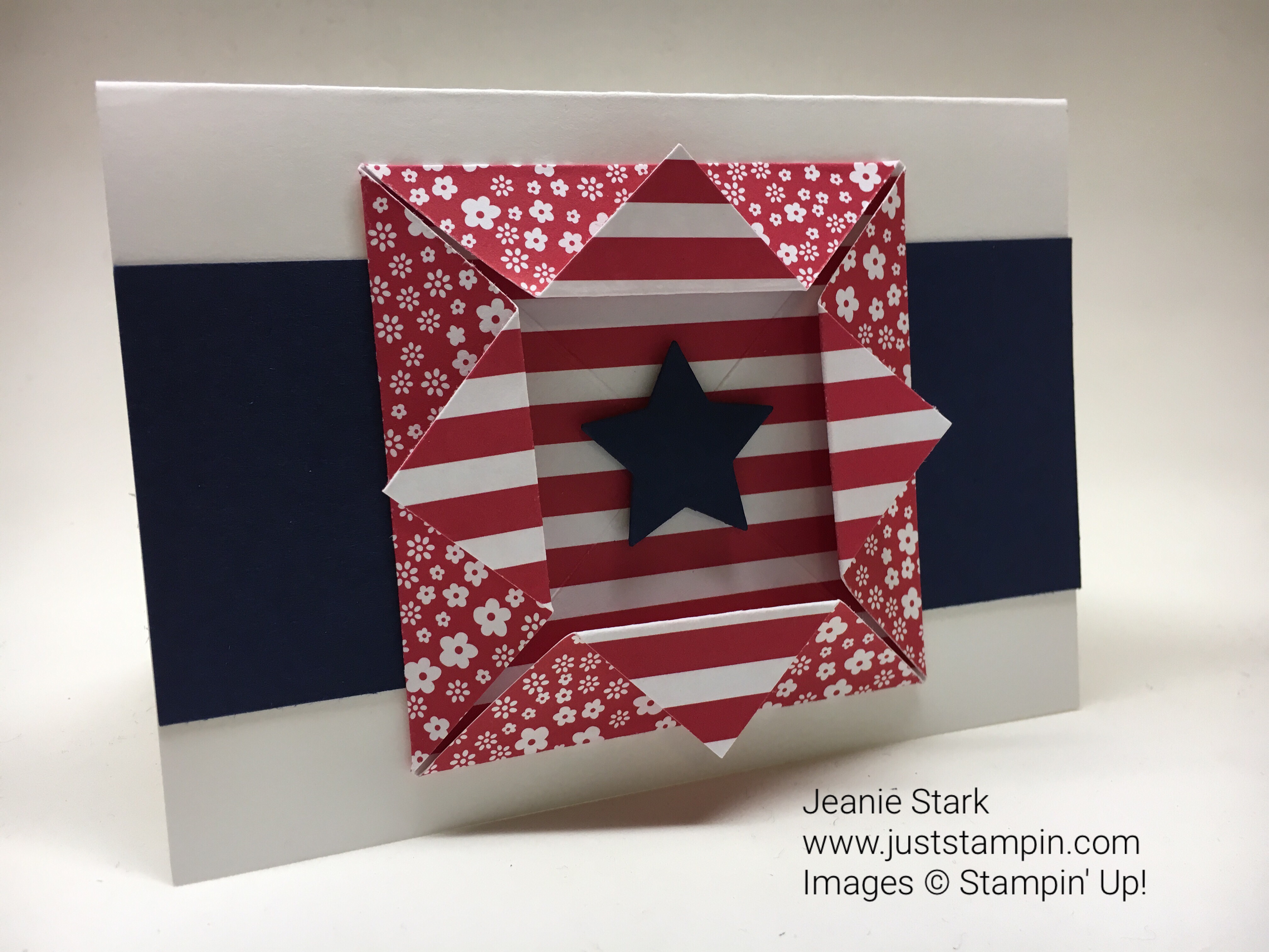 Origami Fun Fold Card. For directions and supplies visit www.juststampin.com