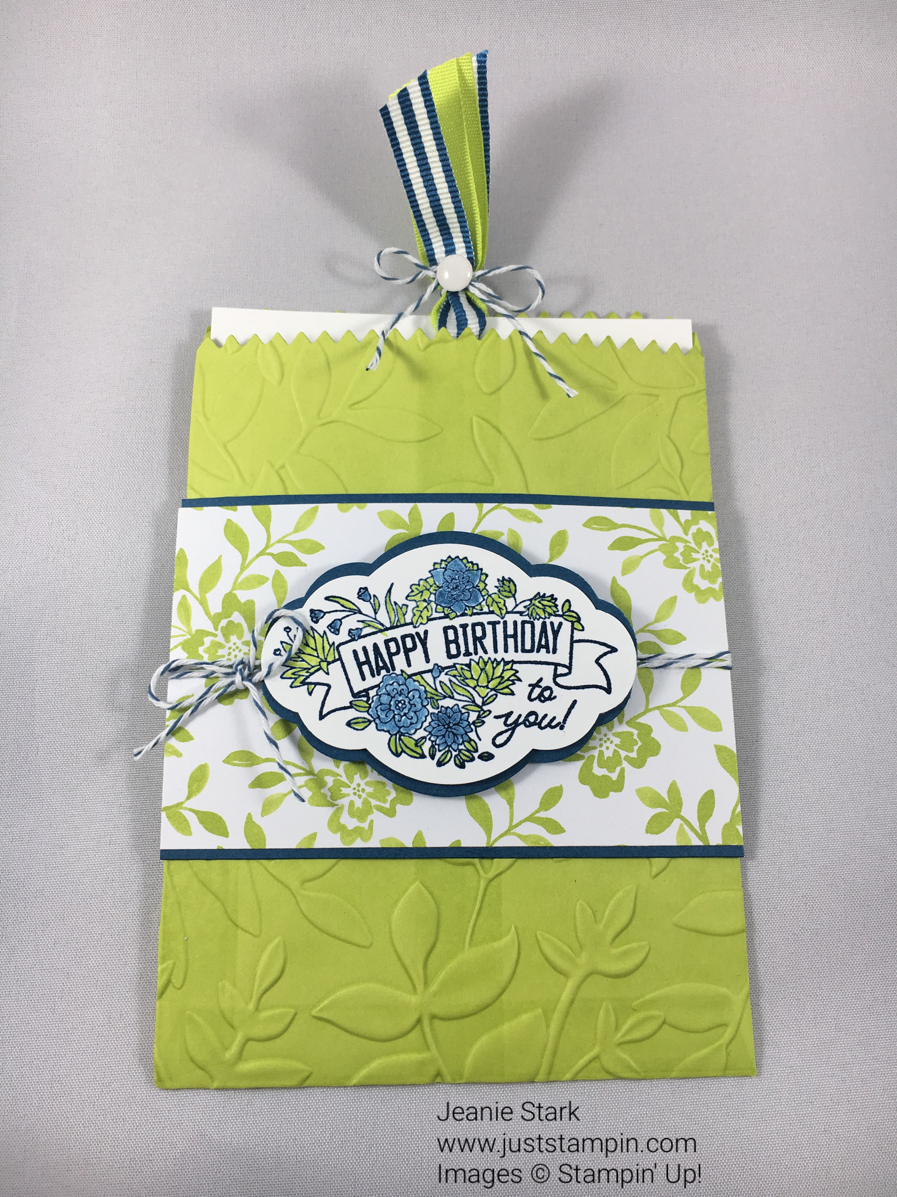 Stampin Up Mini Treat Bag Thinlits Die gift card holder idea - Jeanie Stark StampinUp