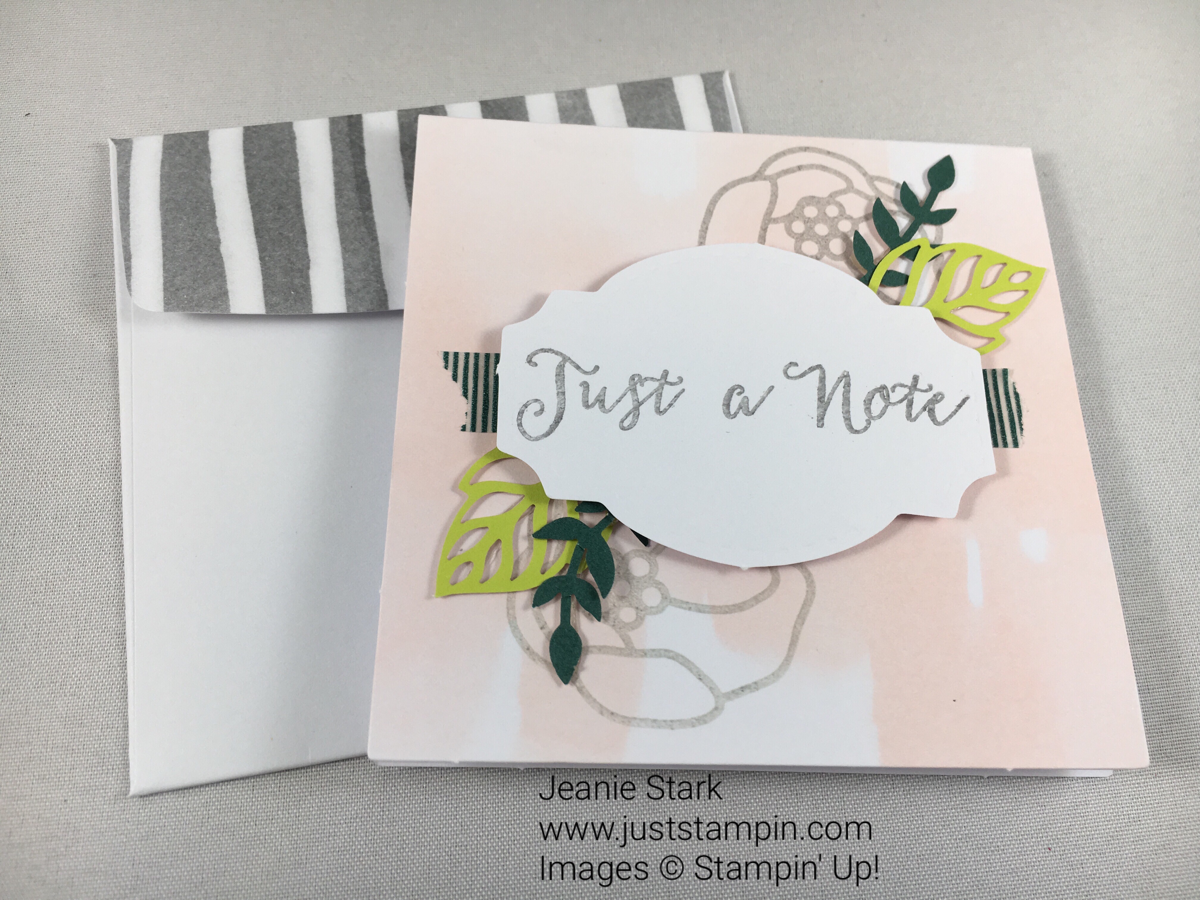 Stampin Up Soft Sayings Card kit. For inspiration, classes, and supplies visit www.juststampin.com