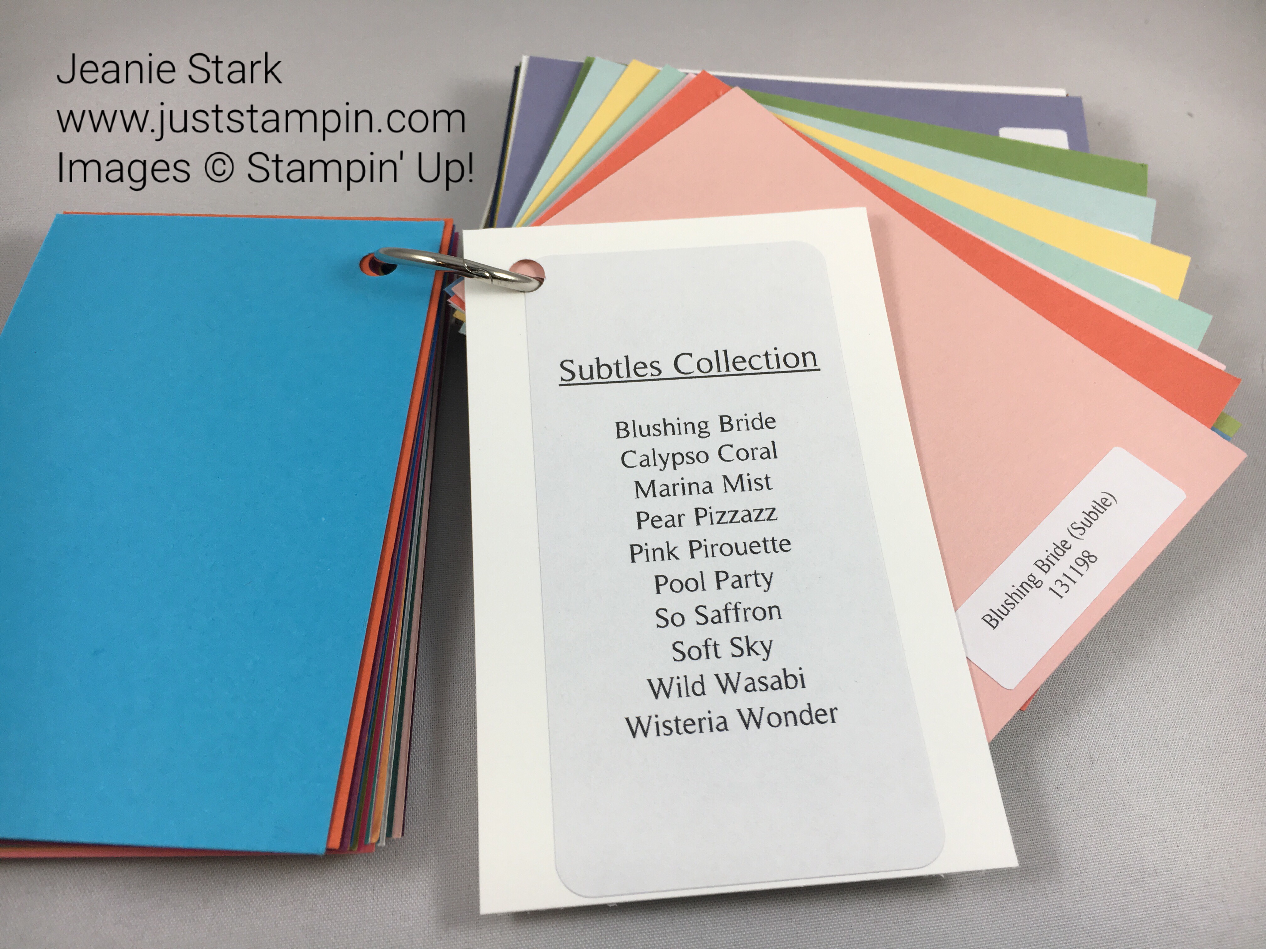 To order Stampin' Up! Color Swatch book visit www.juststampin.com. This great tool will help you with color coordination.