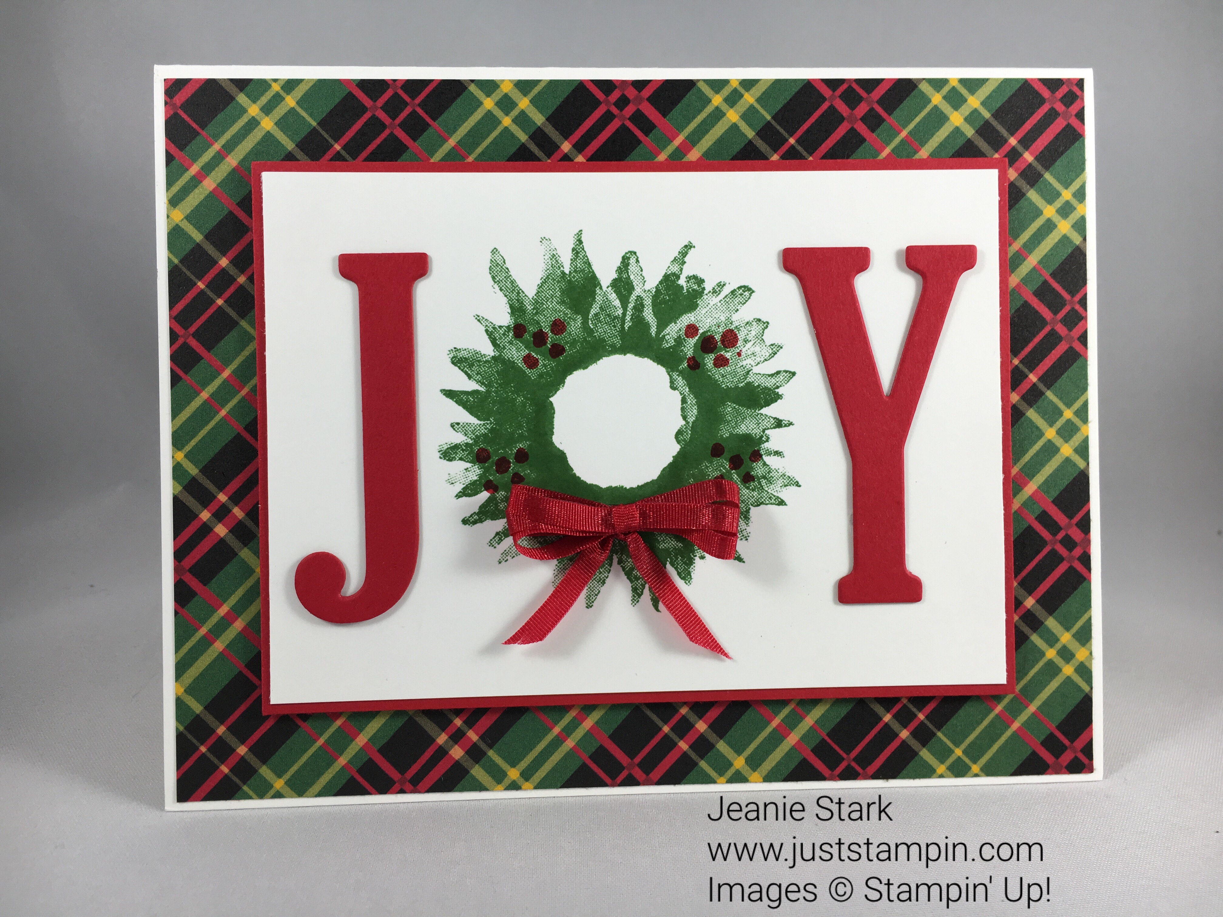 Stampin Up Painted Harvest Christmas Joy Card Idea - Jeanie Stark StampinUp For inspiration and supplies visit www.juststampin.com