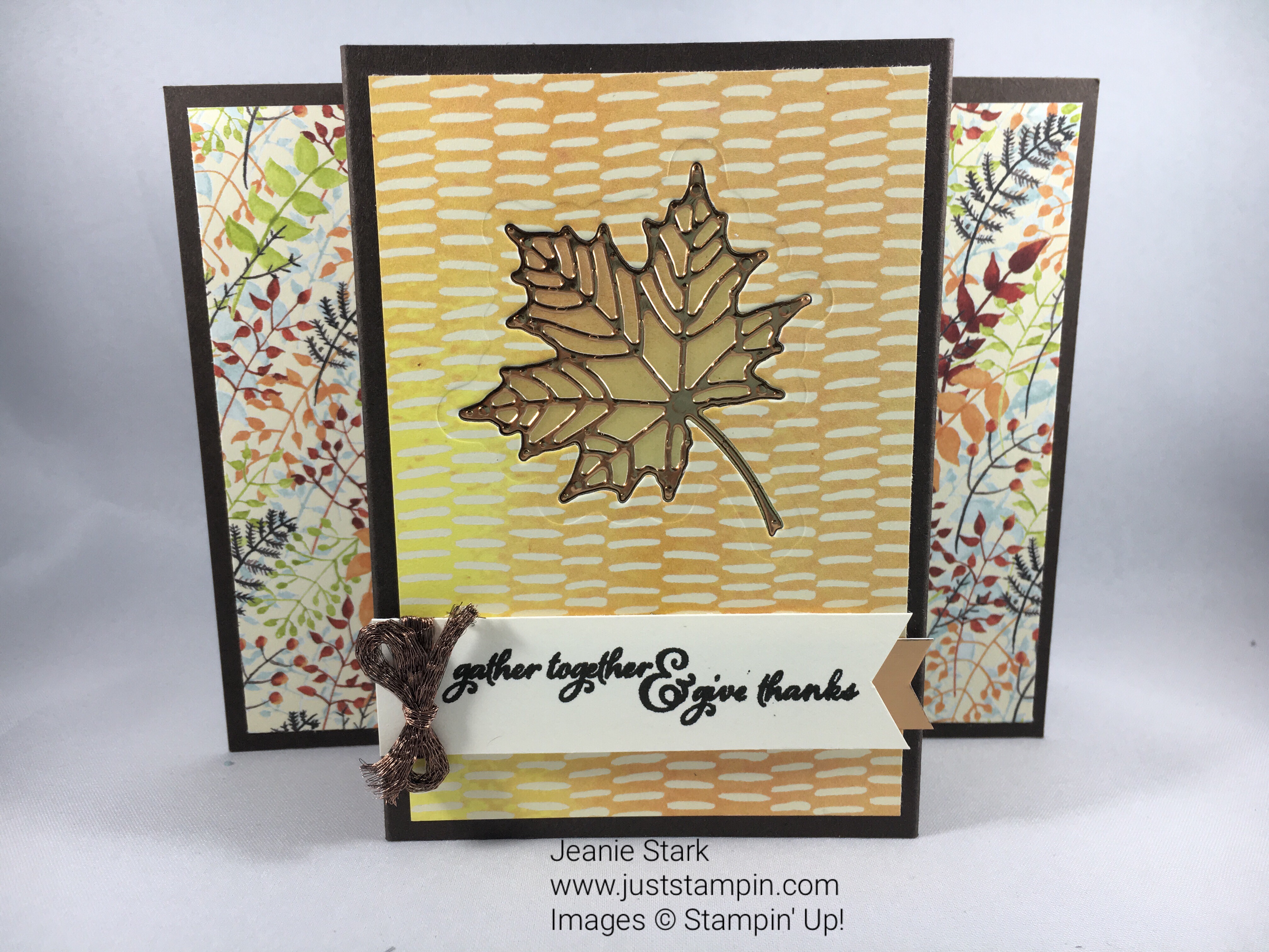 Stampin Up Painted Autumn Fall/Thanksgiving fun fold card idea - Jeanie Stark StampinUp