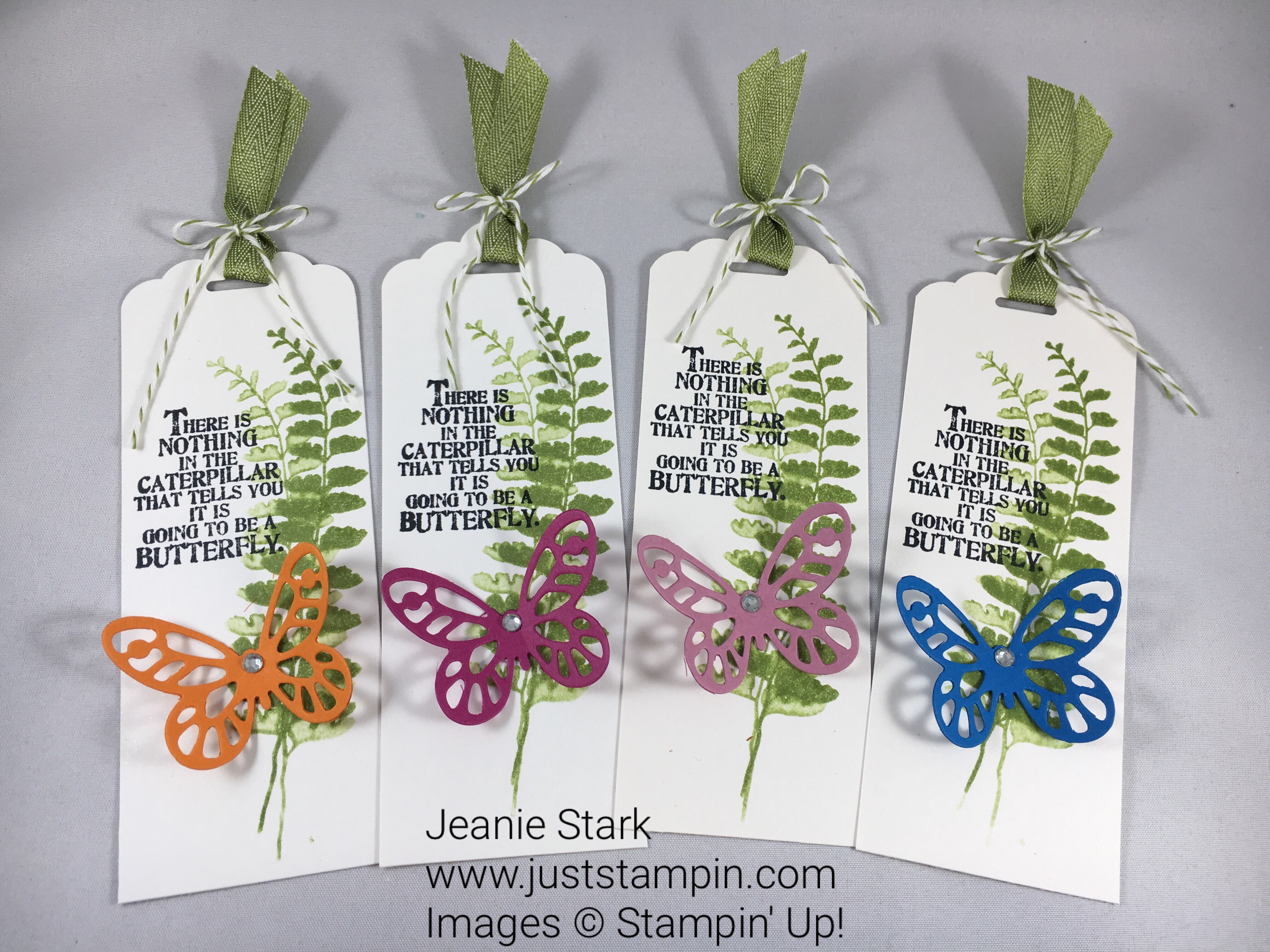 Stampin Up Basic Butterfly Bookmark Idea- Jeanie Stark StampinUp