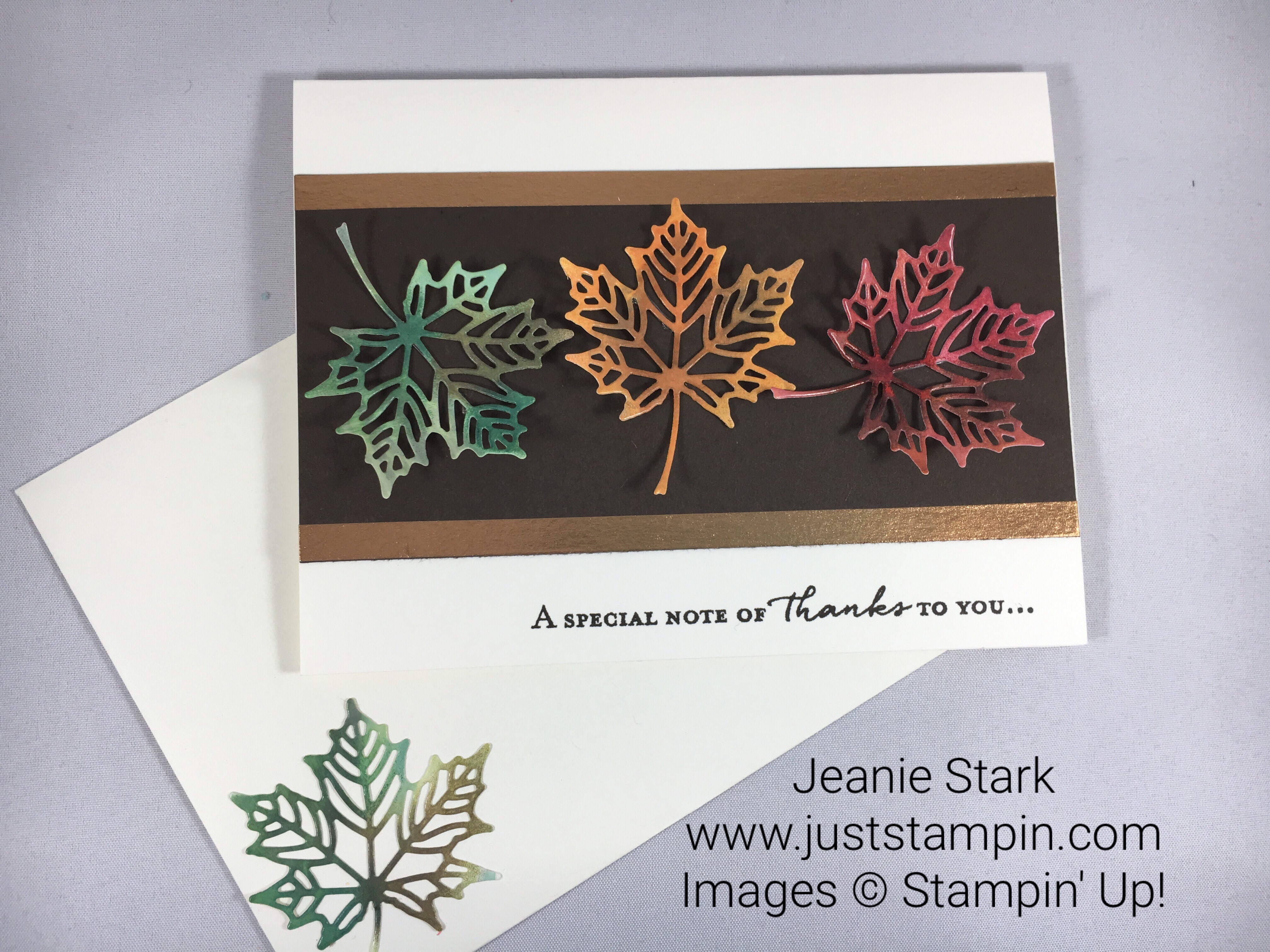 Stampin Up Floral Phrases and Seasonal Layers Fall Thank You Card Idea - Jeanie Stark StampinUp