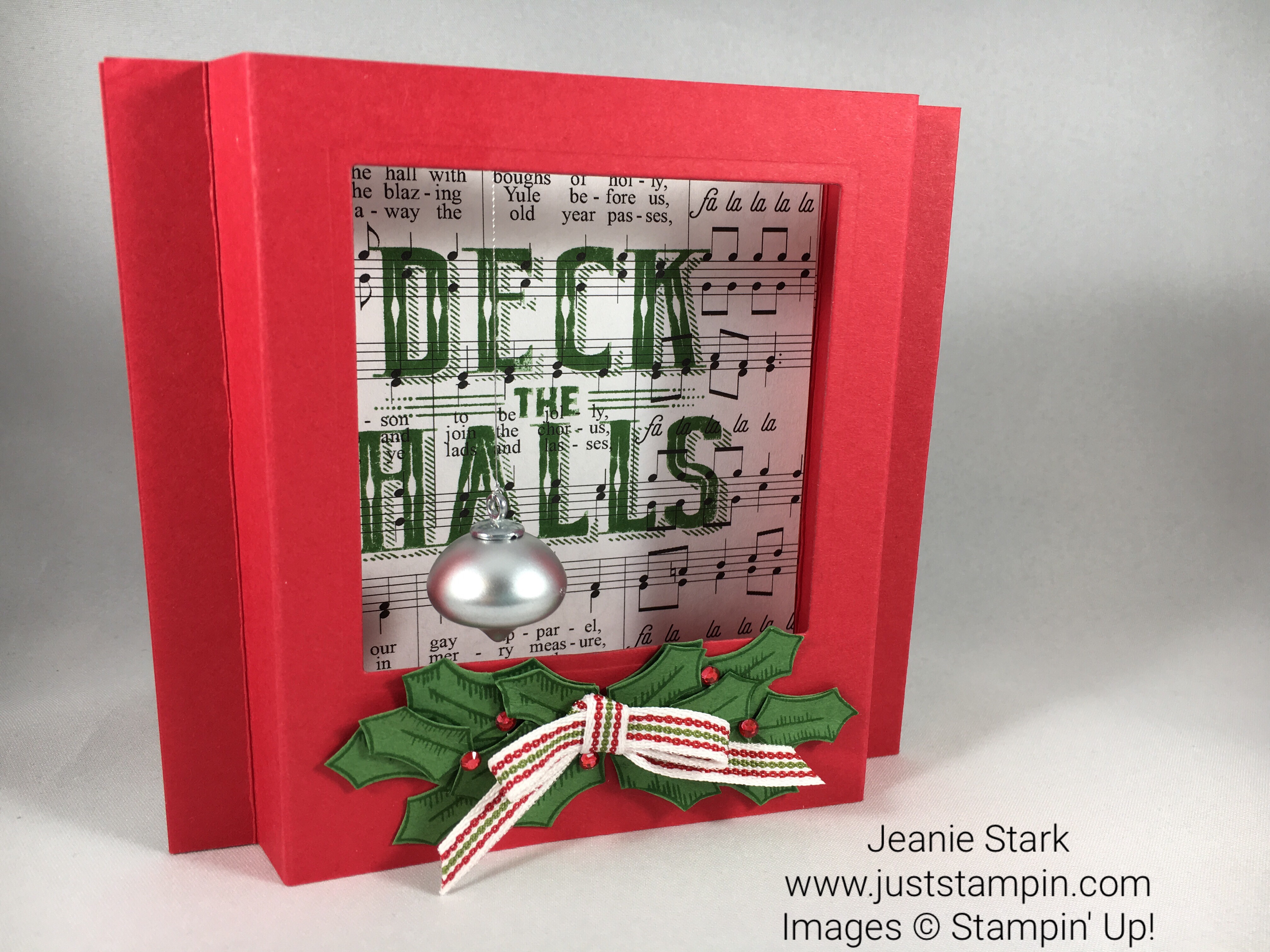 Stampin Up Carols of Christmas Fun Fold Shadowbox Christmas Card Idea - Jeanie Stark StampinUp