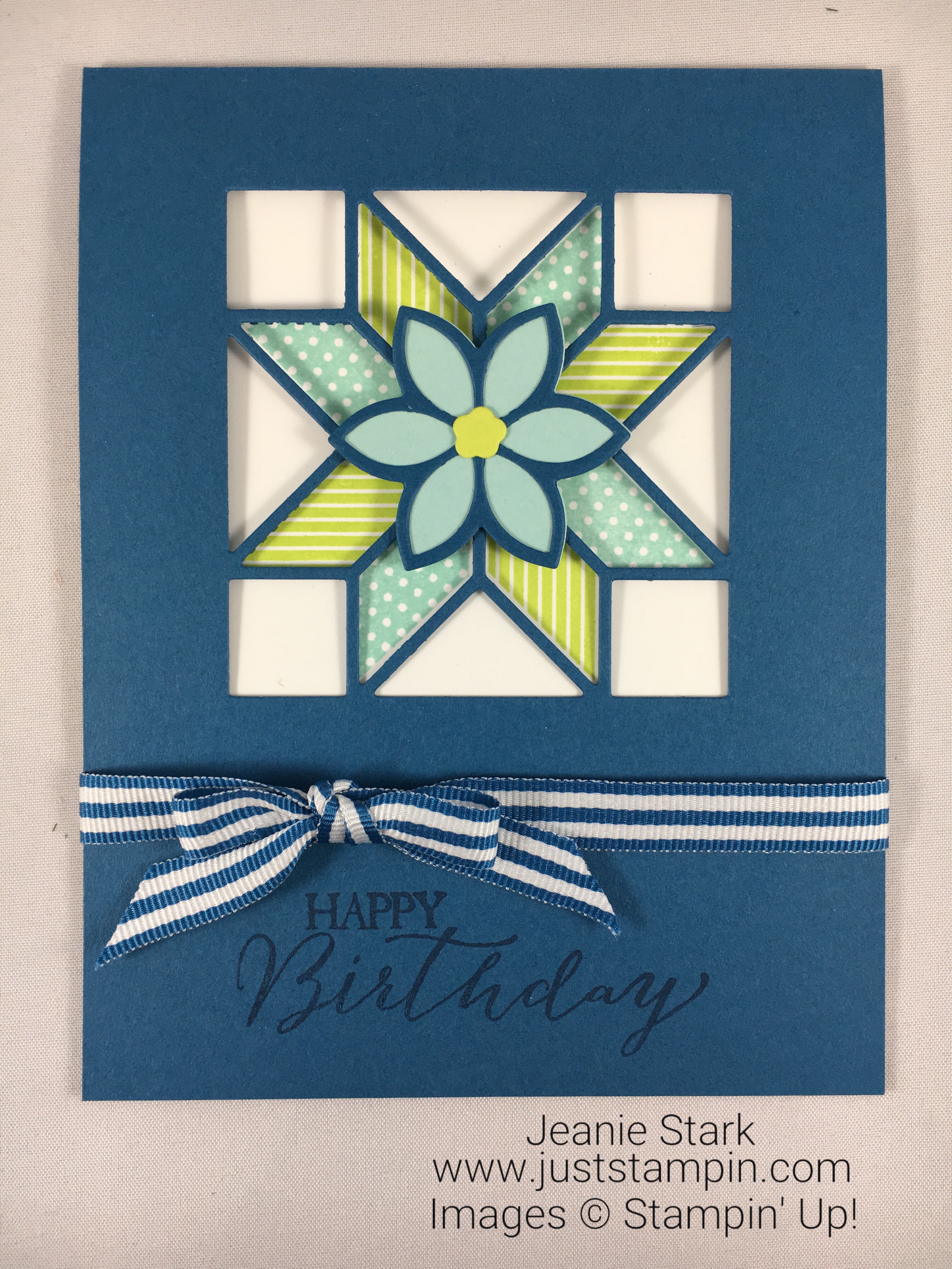Stampin Up Christmas Quilt and Butterfly Basics Birthday card idea - Jeanie Stark StampinUp