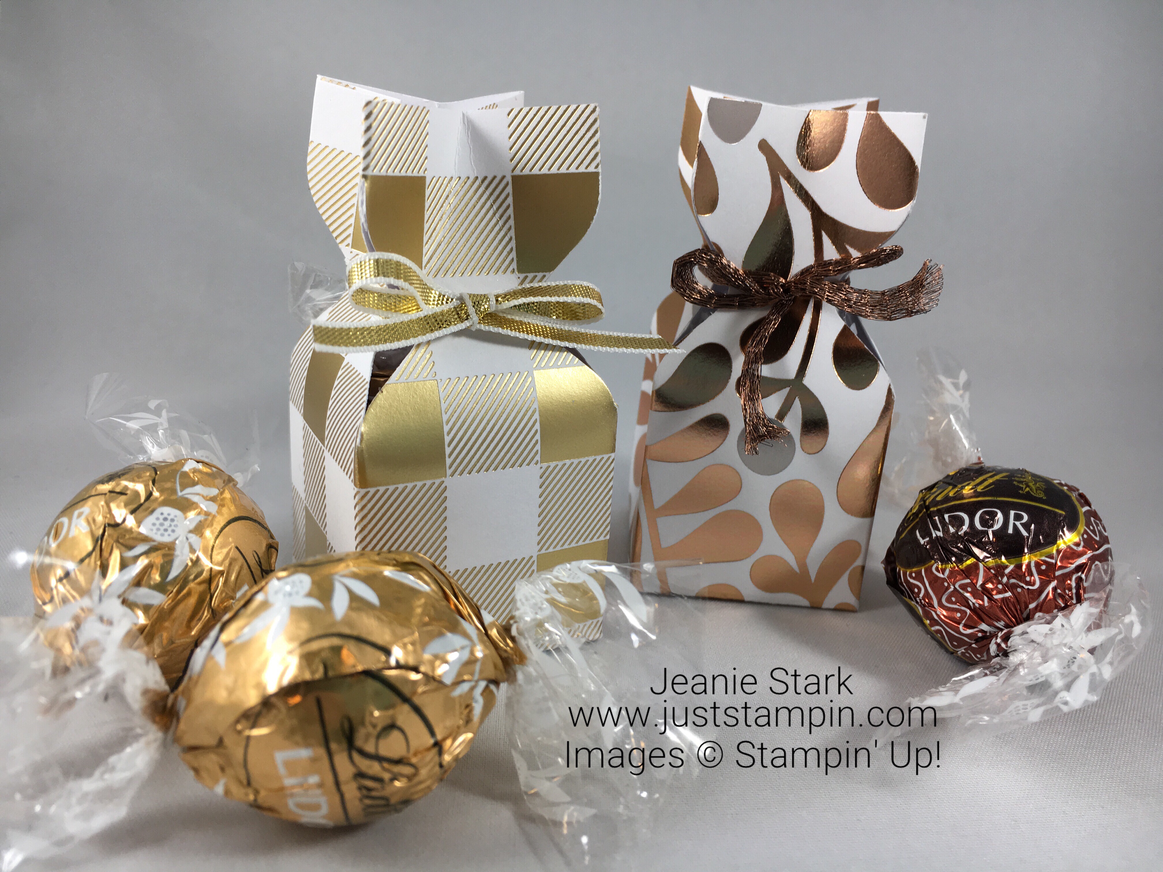 Stampin Up Year of Cheer Lindt chocolate treat holder idea - Jeanie Stark StampinUp