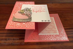 Stampin Up Petal Palette and Sweet Soiree fun fold wedding card idea - Jeanie Stark StampinUp