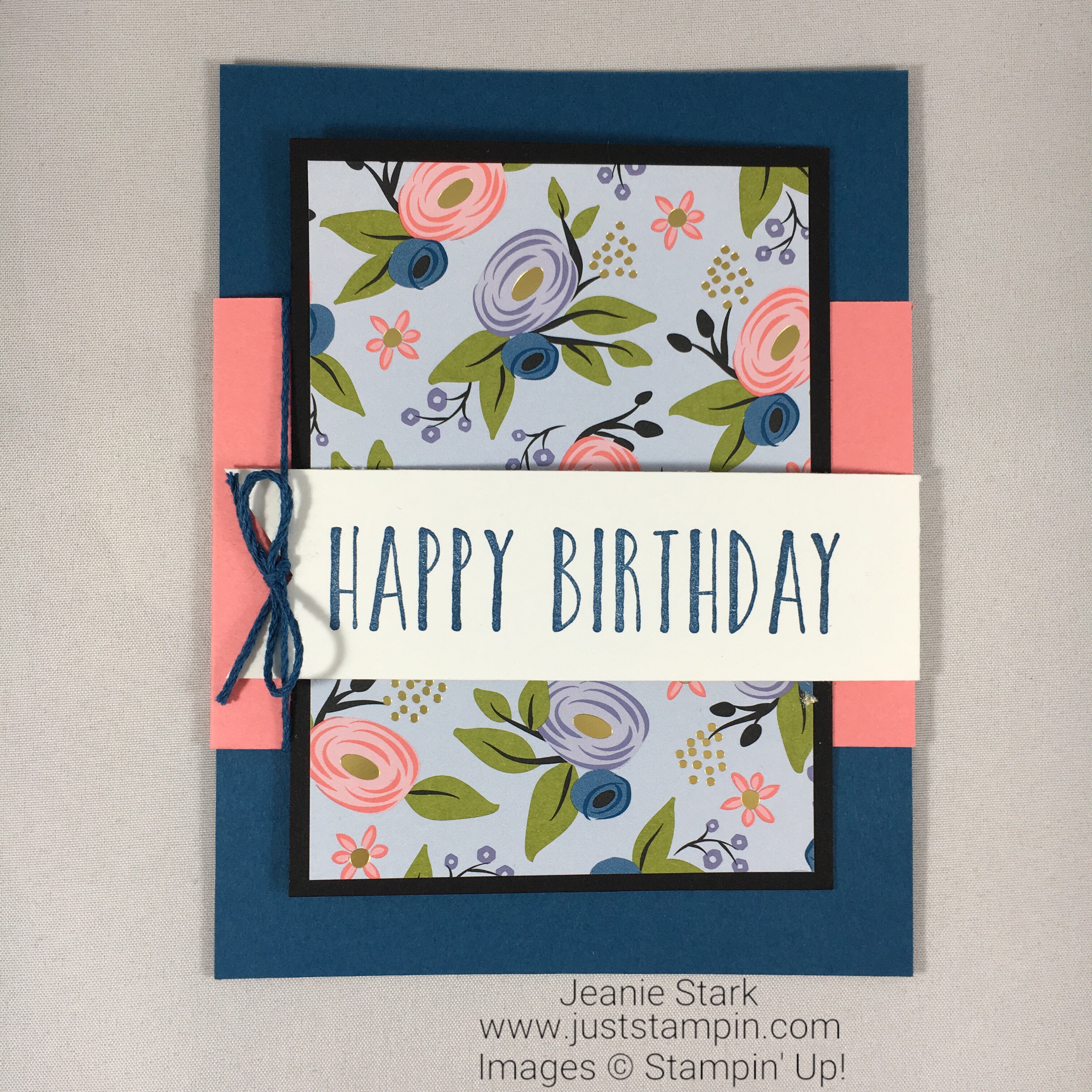 Stampin Up Perennial Birthday Fun Fold Card idea - Jeanie Stark StampinUp