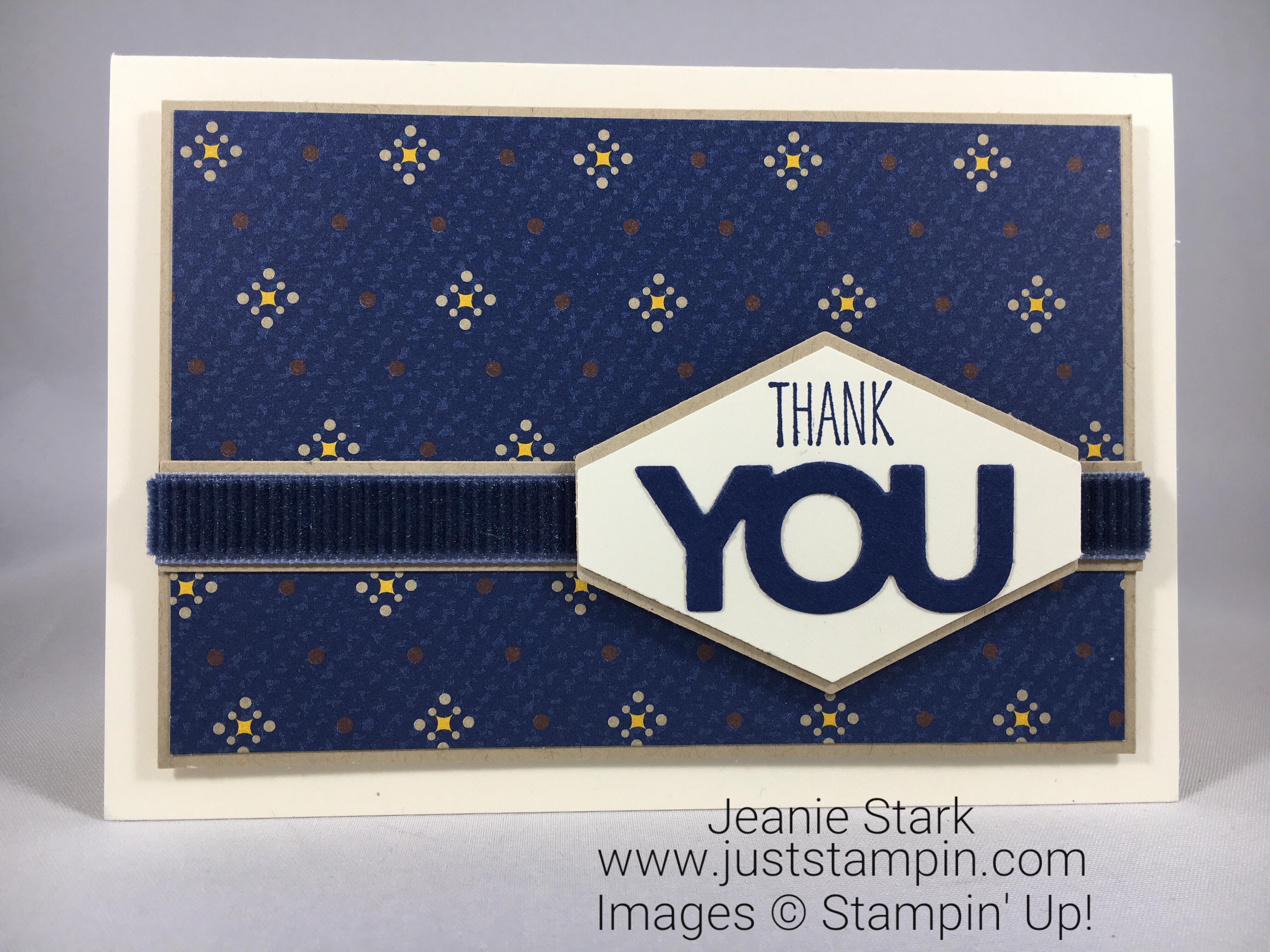 Stampin Up True Gentleman thank you card idea- Jeanie Stark StampinUp