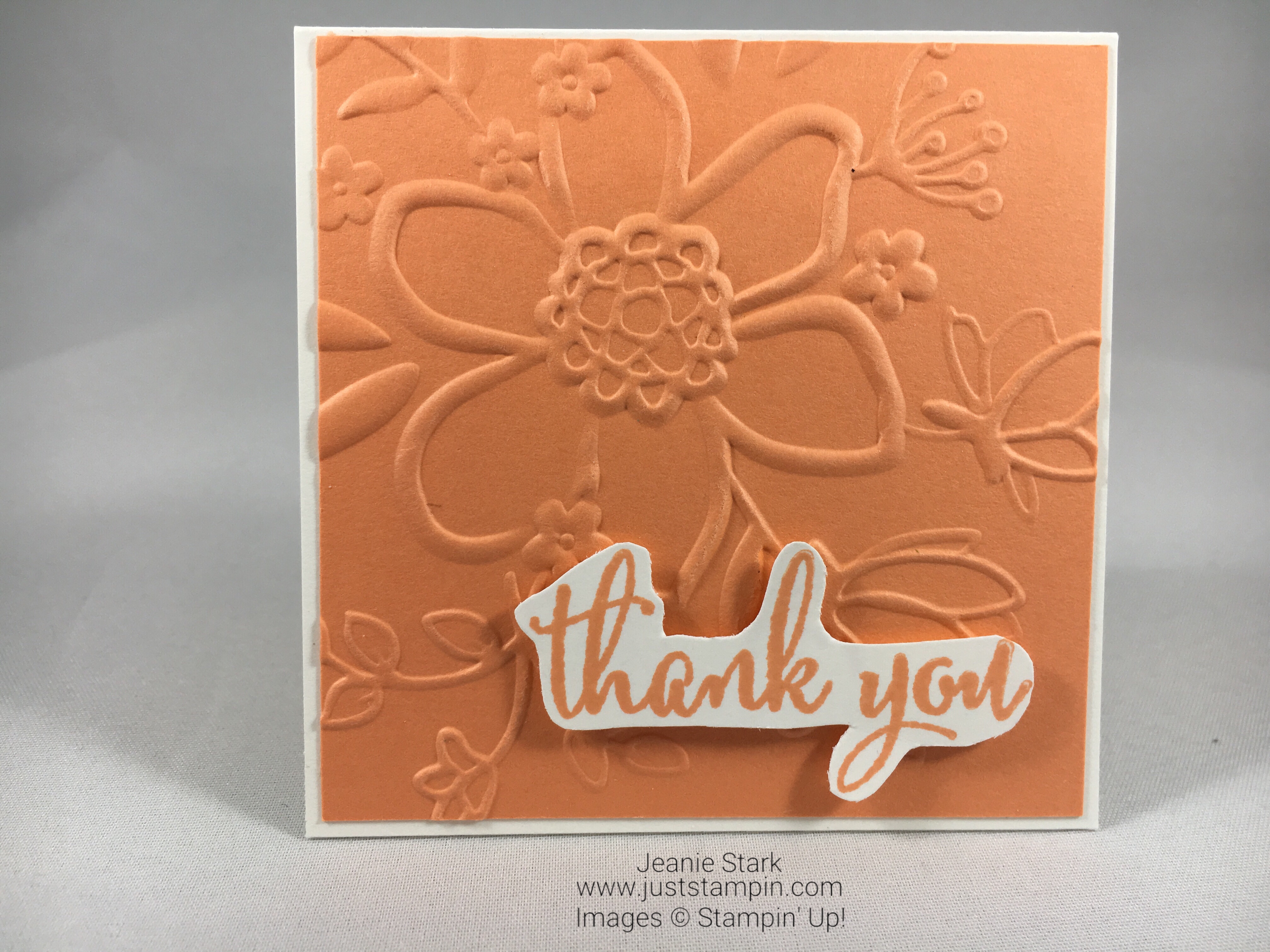 Stampin Up Lovely Floral In Color thank you note card idea - Jeanie Stark StampinUp