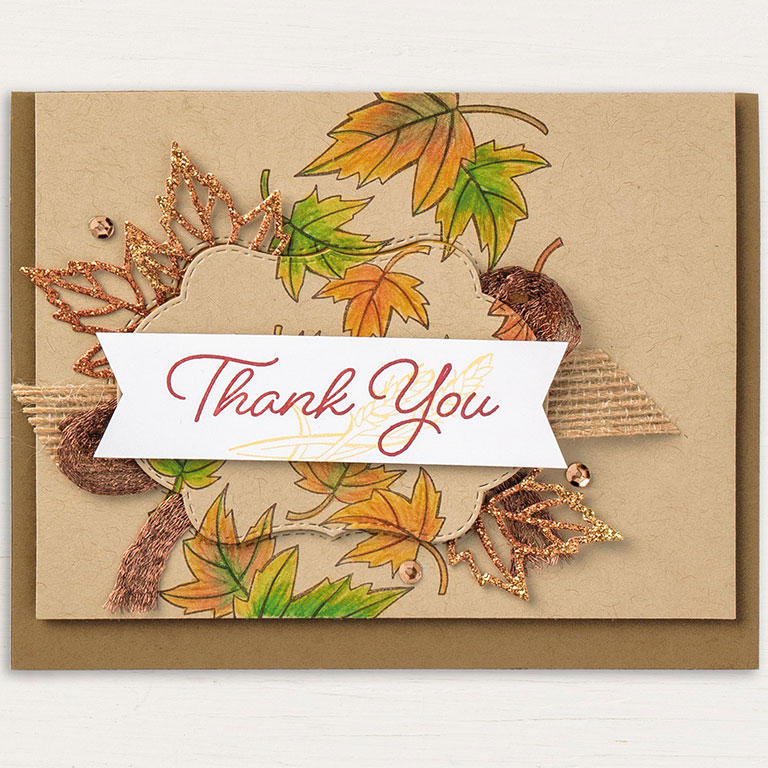 Stampin' Up! Blended Seasons fall thank you card idea - visit www.juststampin.com for inspiration and ordering. Jeanie Stark StampinUp