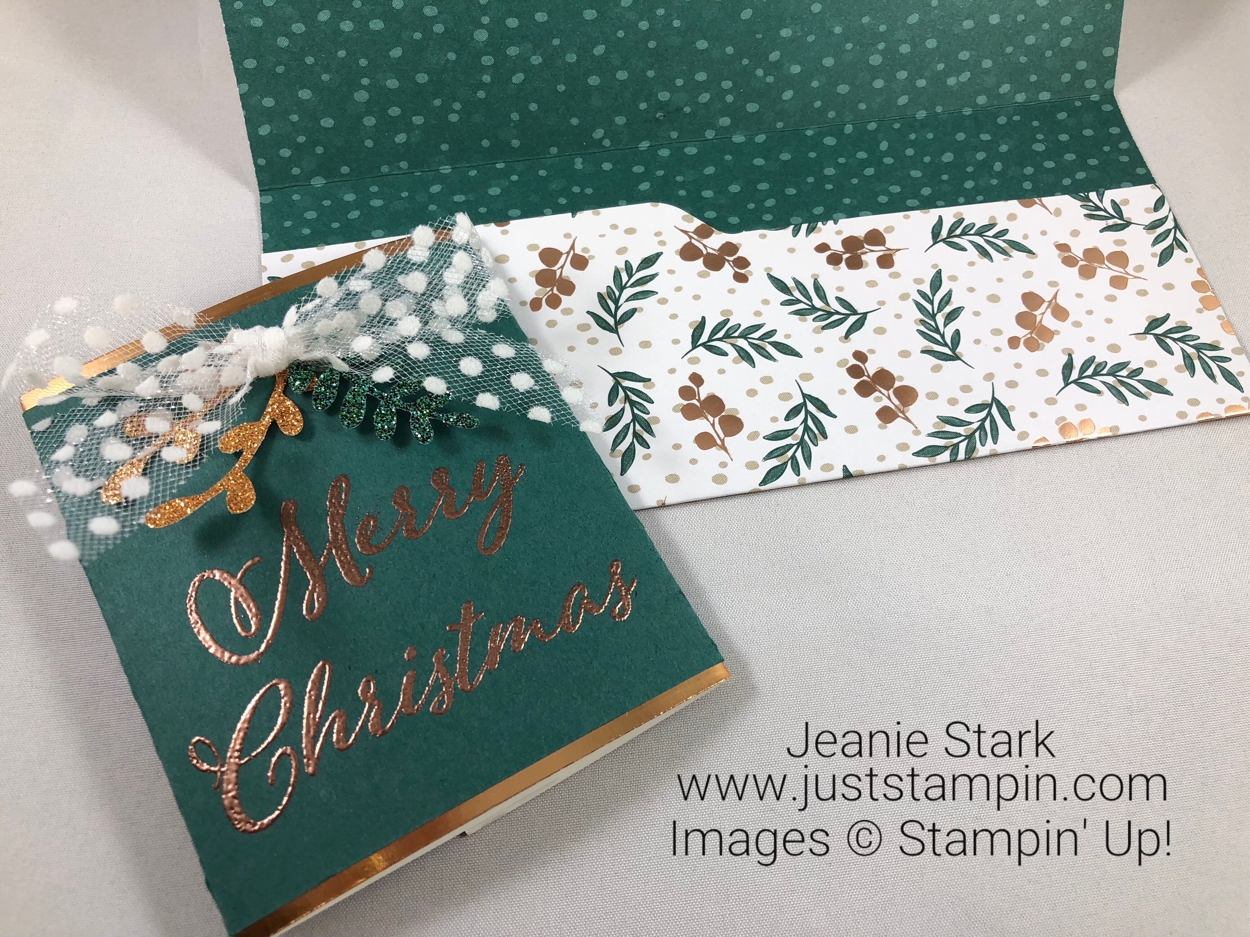 Stampin Up Merry Christmas to All Money card idea with Joyous Noel Specialty Designer Series Paper - Jeanie Stark StampinUp