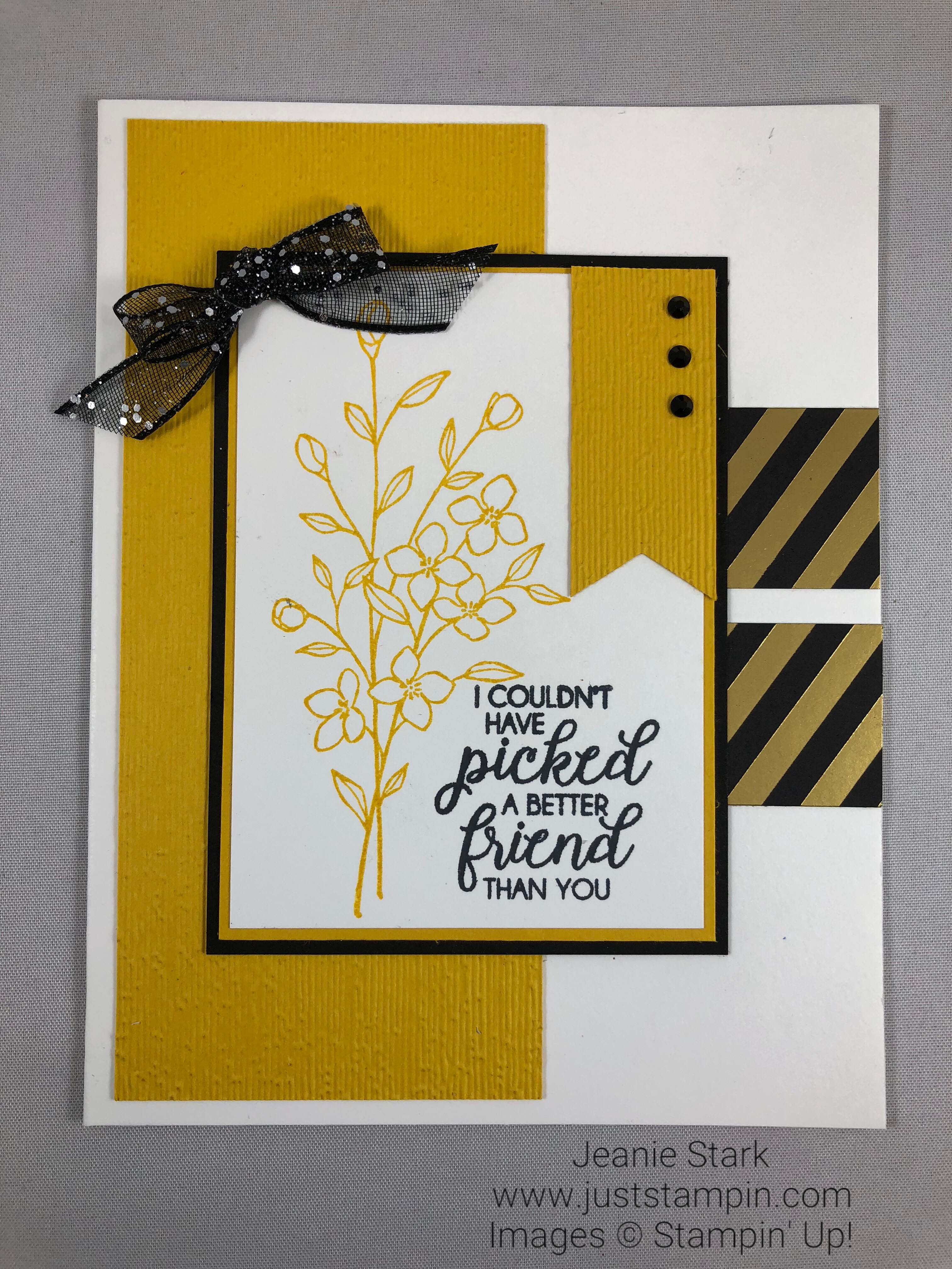 Stampin Up Touches of Texture layered and embossed Birthday card idea - Jeanie Stark StampinUp