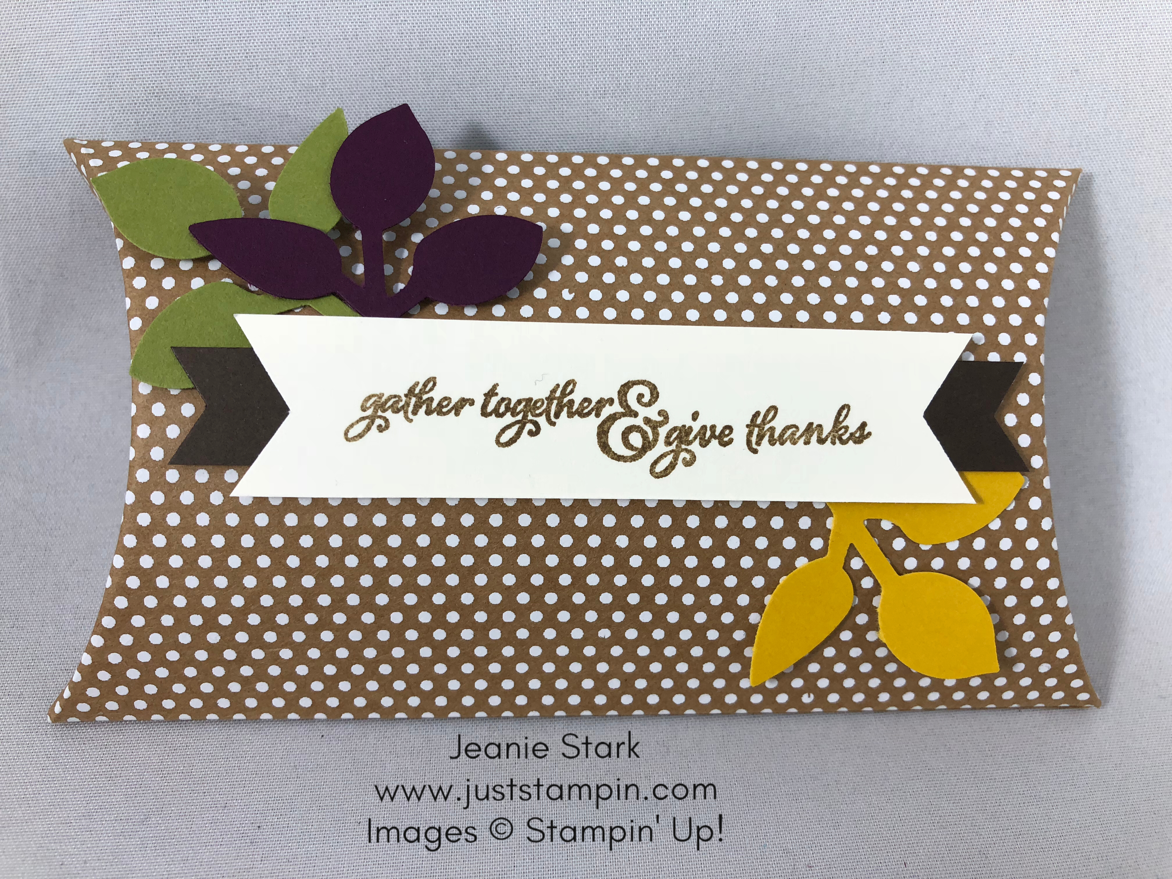 Stampin Up Pillow Boxes and Painted Harvest table favor idea - Jeanie Stark StampinUp
