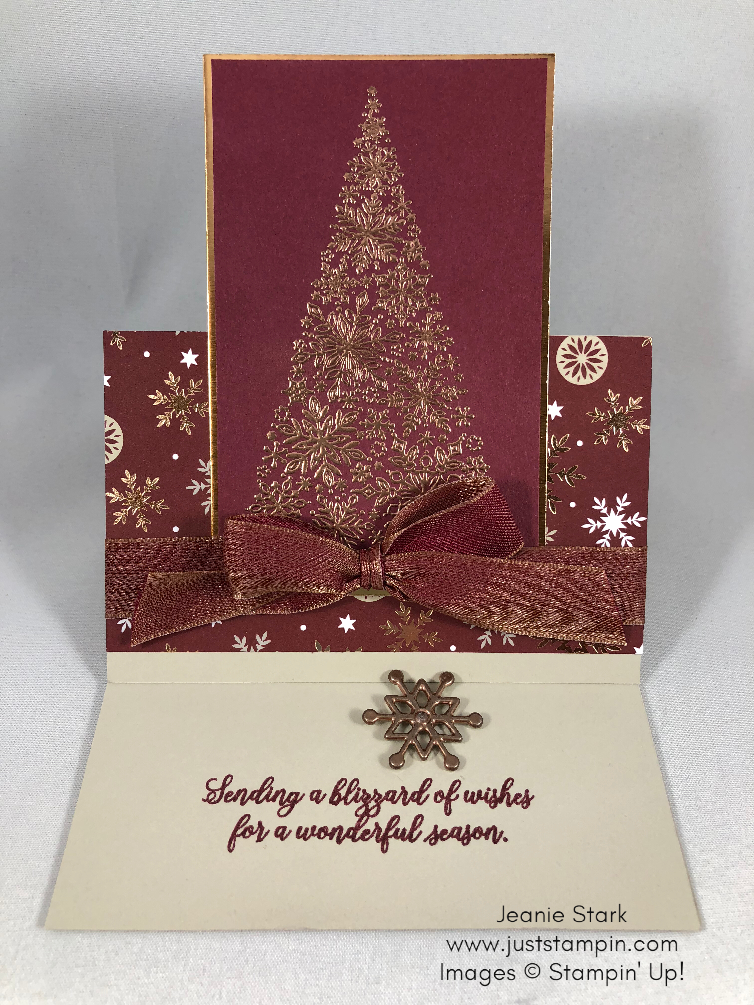 Stampin Up Snow is Glistening Fun Fold Christmas card idea - Jeanie Stark StampinUp