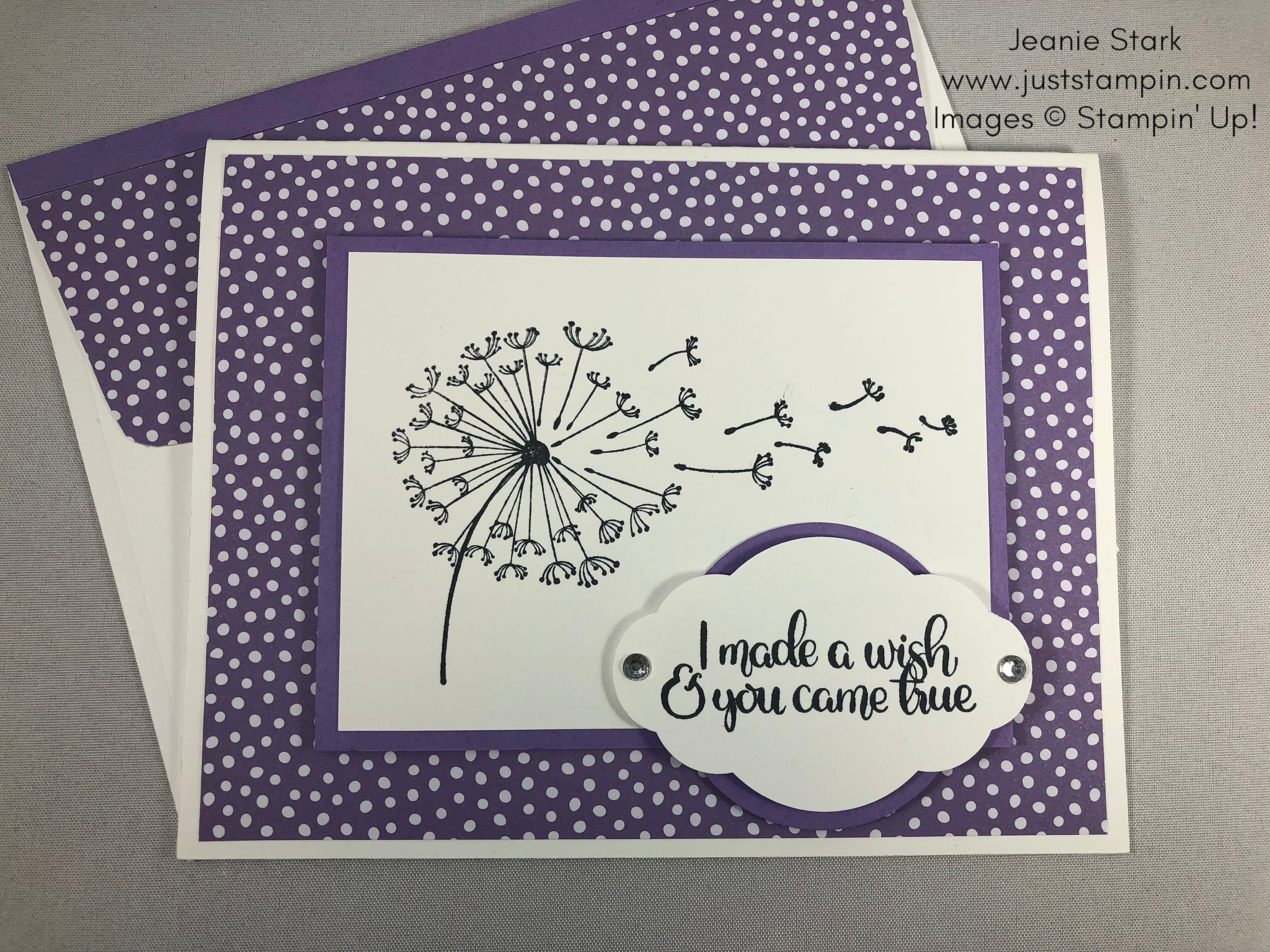 Stampin Up Dandelion Wishes birthday card idea - Jeanie Stark StampinUp