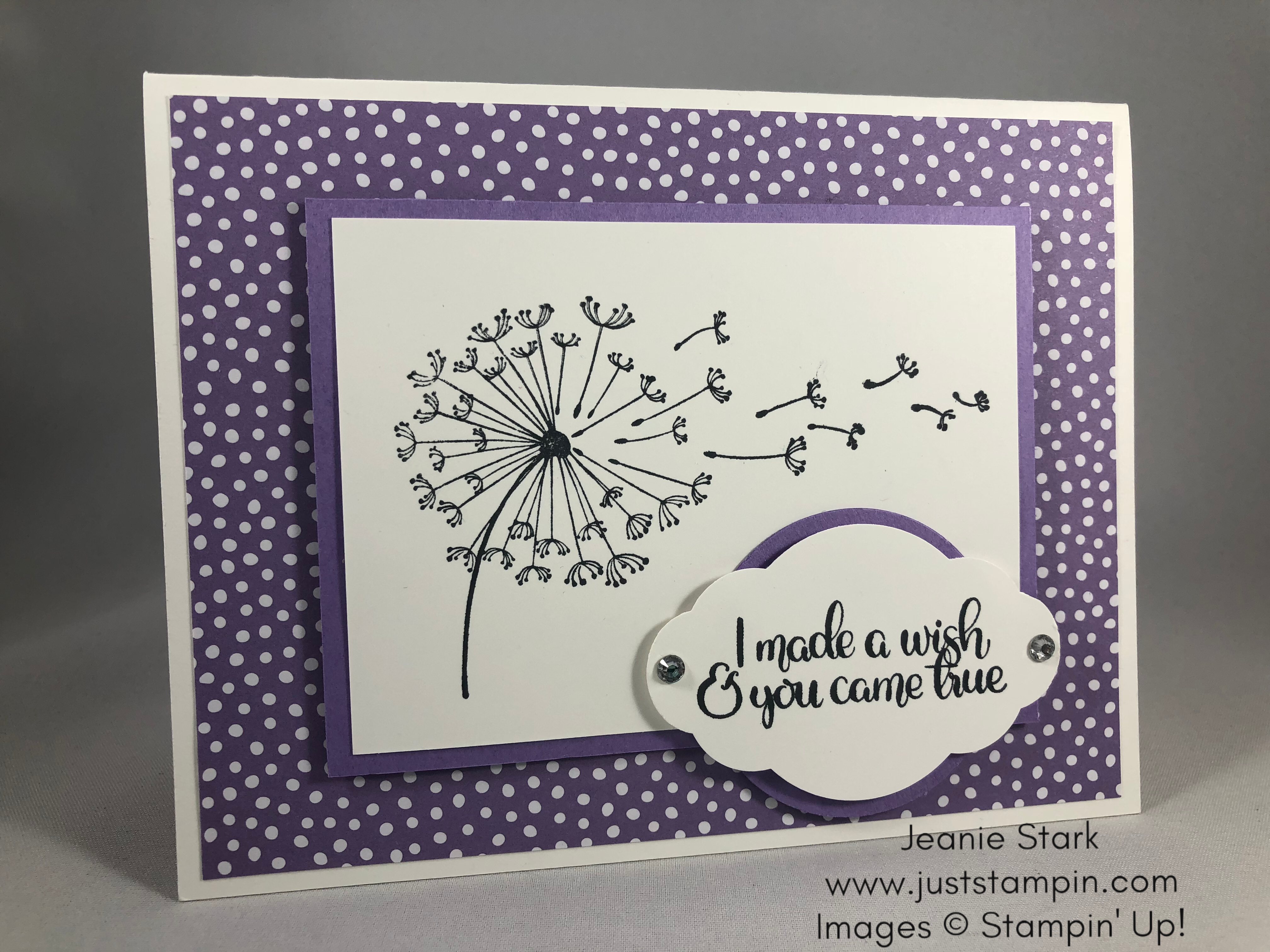 Stampin Up Dandelion Wishes birthday card idea - Jeanie Stark StampinUp