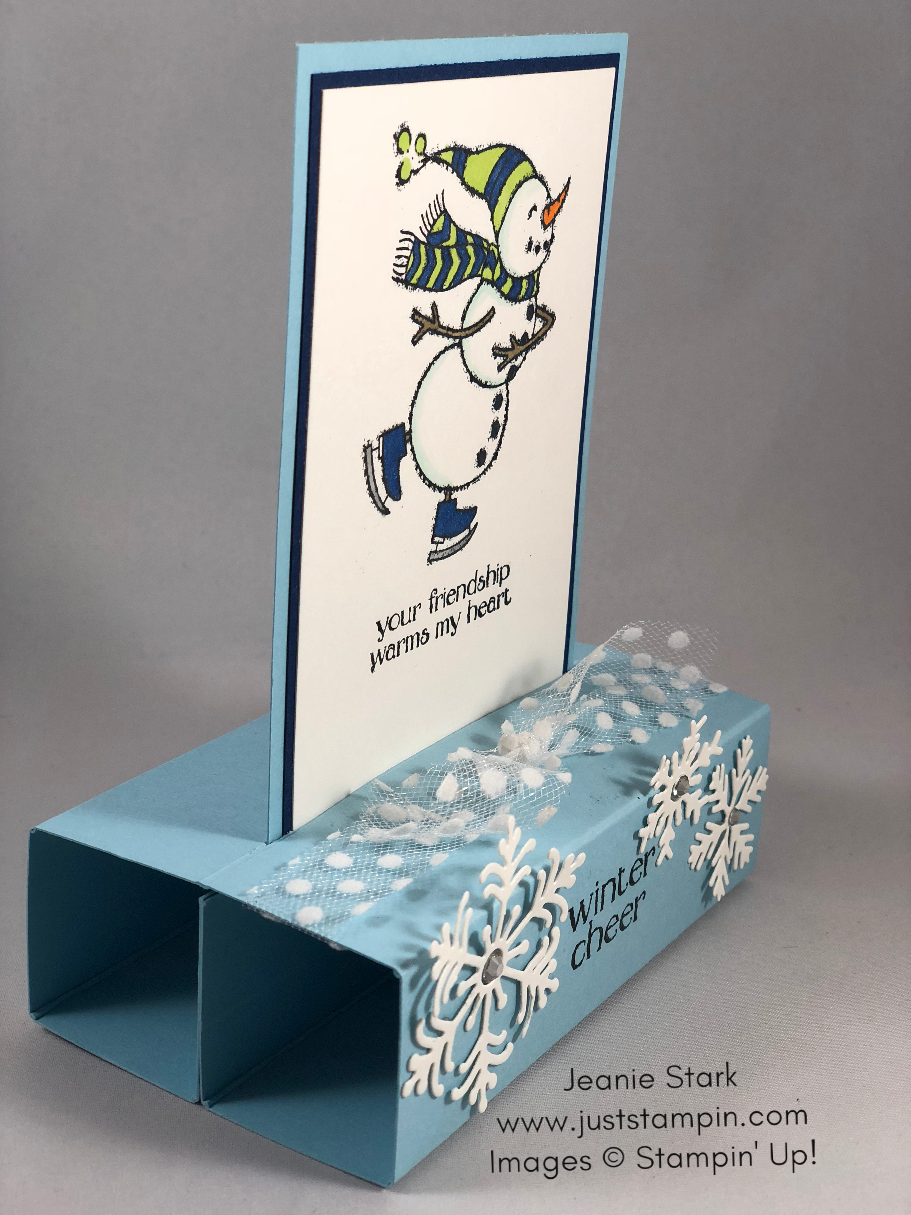 Stampin Up Spirited Snowman fun fold card idea for a friend - Jeanie Stark StampinUp