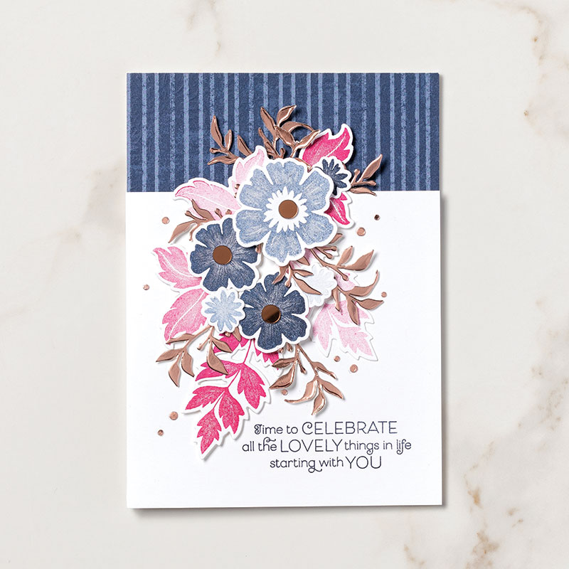Stampin' Up! Everything is Rosy Product Medley birthday or celebration card idea - Jeanie Stark StampinUp