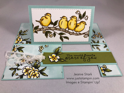 Stampin Up Free As a Bird Fun Fold All Occasion card idea - Jeanie Stark StampinUp