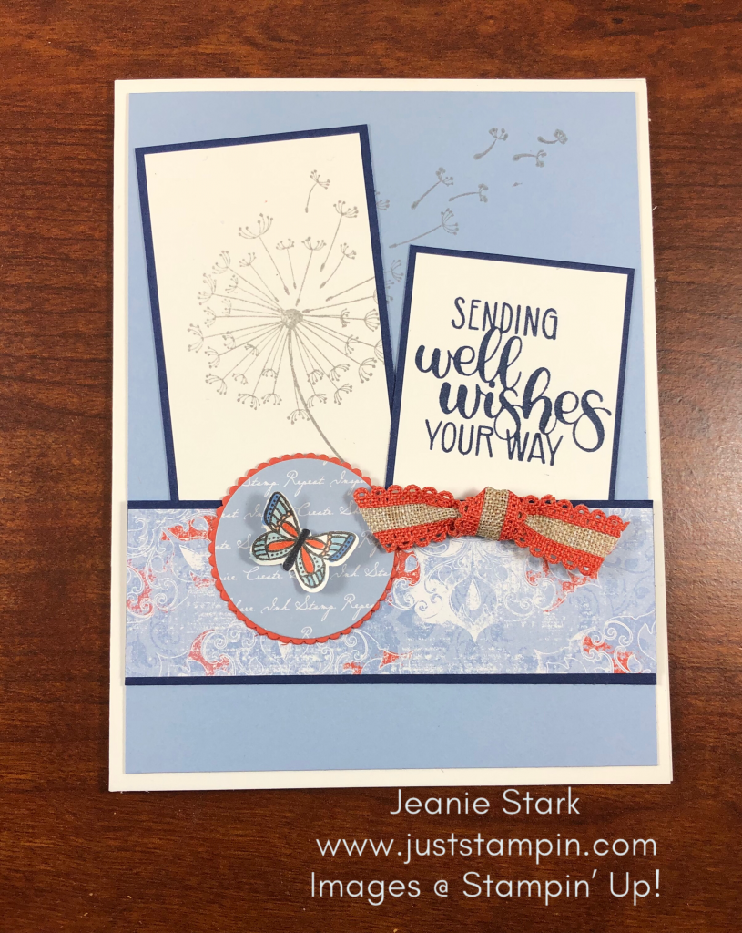 Stampin\' Up! Dandelion Wishes and Woven Threads get well card idea- Jeanie Stark StampinUp