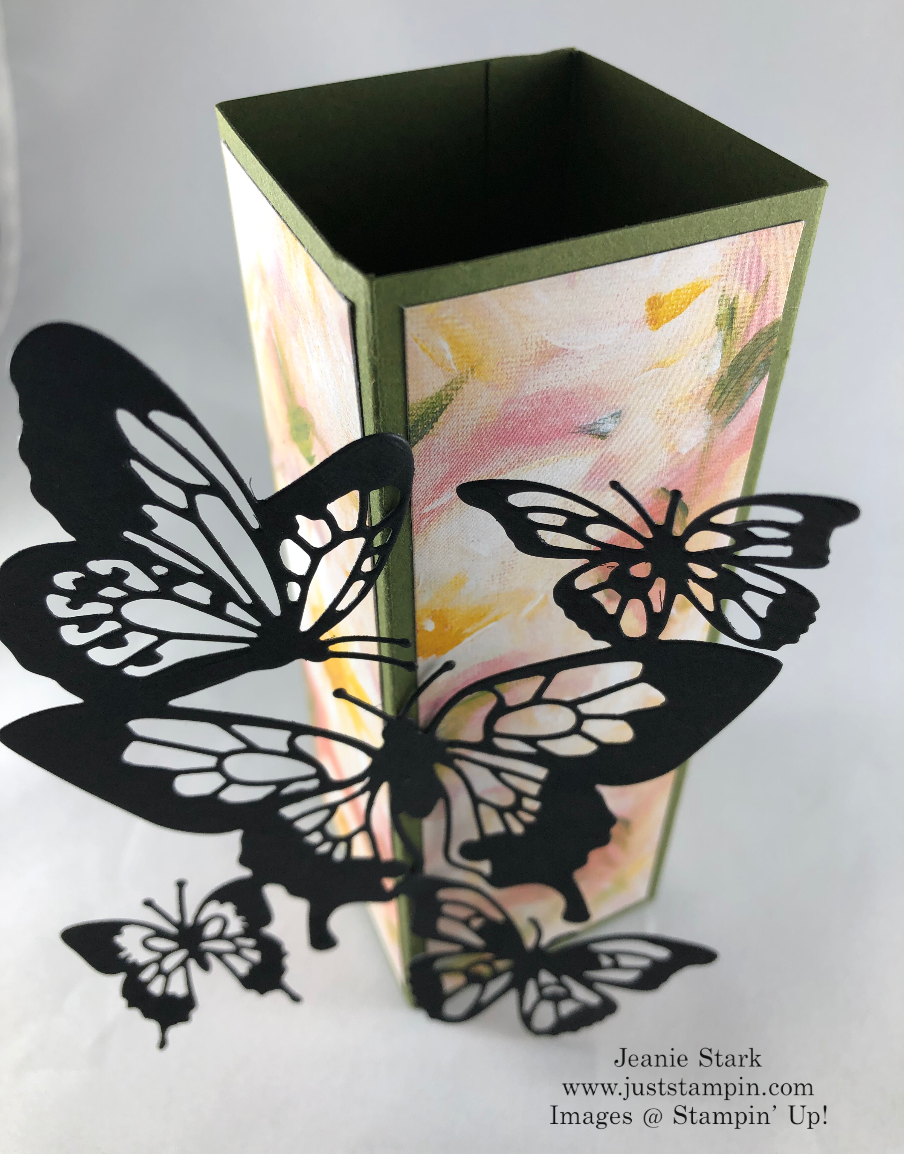 Stampin' Up! Butterfly Beauty and Perennial Essence fun fold box card idea for a friend - Jeanie Stark StampinUp
