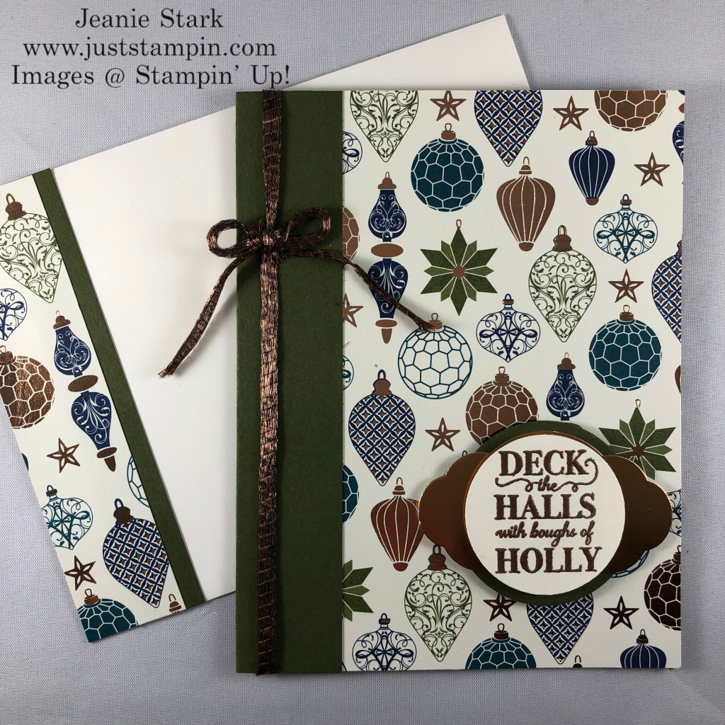 Stampin\' Up! Christmas Gleaming Stamp Set and Brightly Gleaming Specialty Designer Series quick & easy Christmas card idea - Jeanie Stark StampinUp