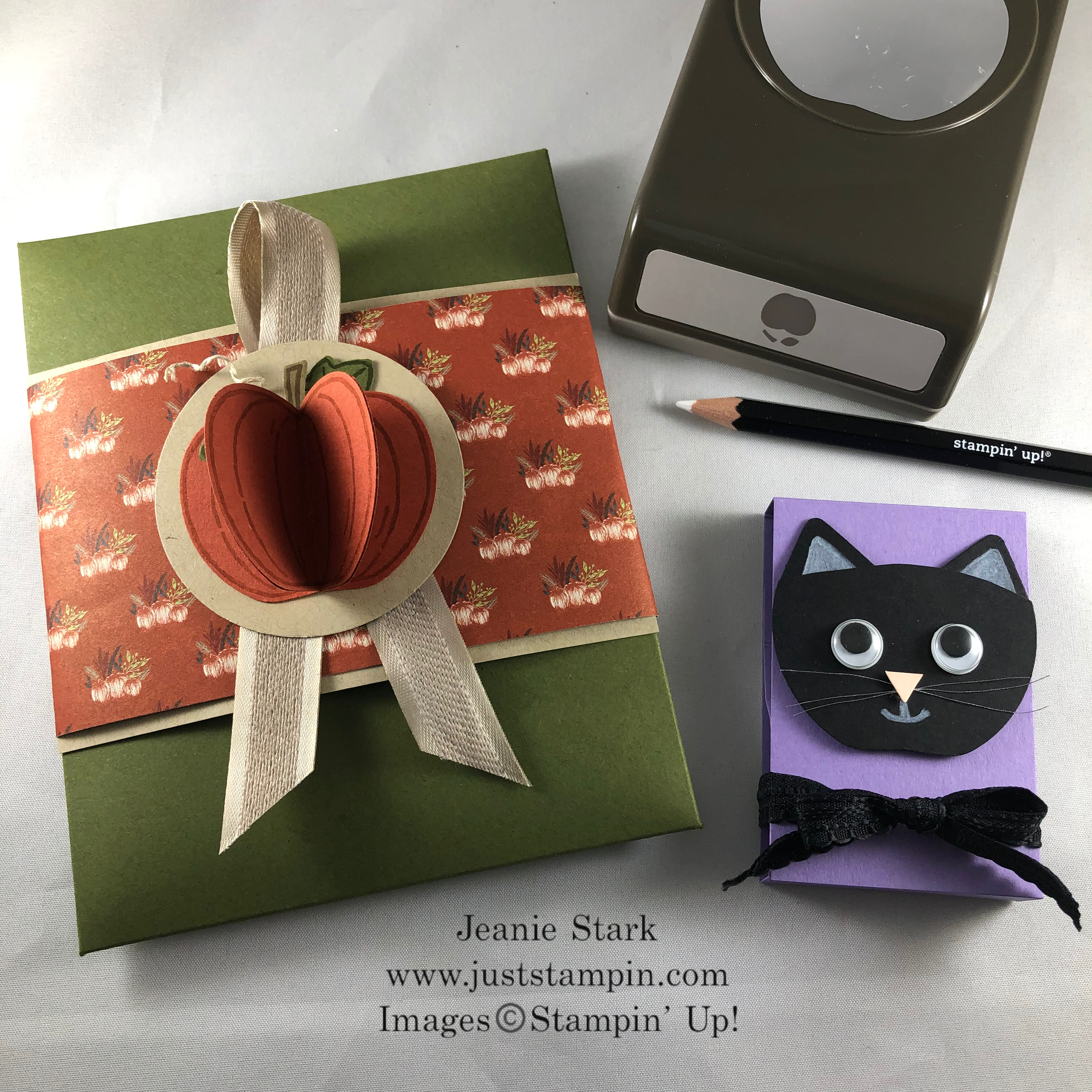 Stampin Up! Harvest Hellos Stamp Set and Apple Builder Punch gift and treat ideas - Jeanie Stark StampinUp