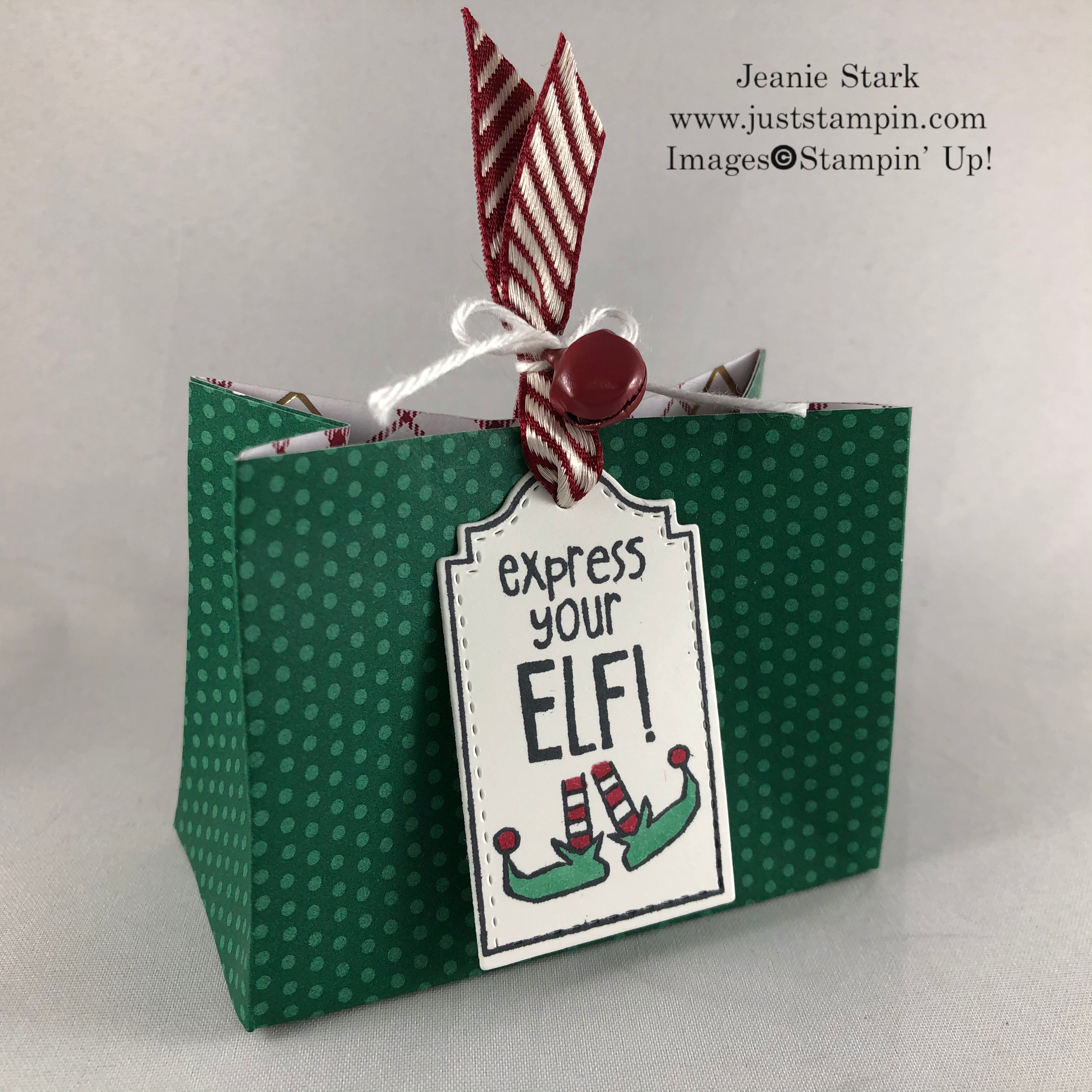 Christmas bag idea using the Tags Tags Tags Bundle from Stampin' Up! - Jeanie Stark StampinUp