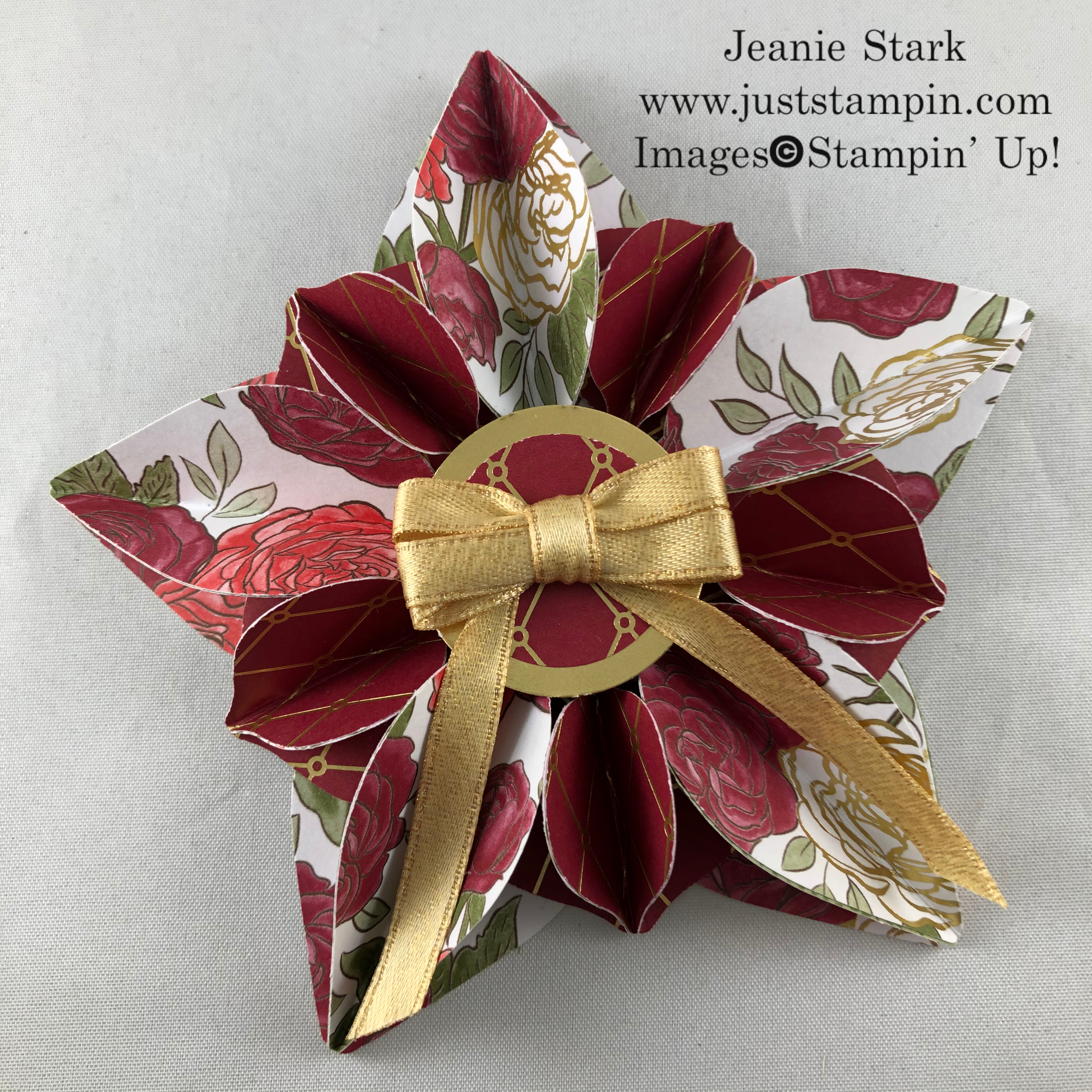 Stampin' Up! Christmastime is Here Specialty Designer Series Paper and Gleaming Ornaments Punch Pack 3D ornament tag or gift idea - Jeanie Stark StampinUp