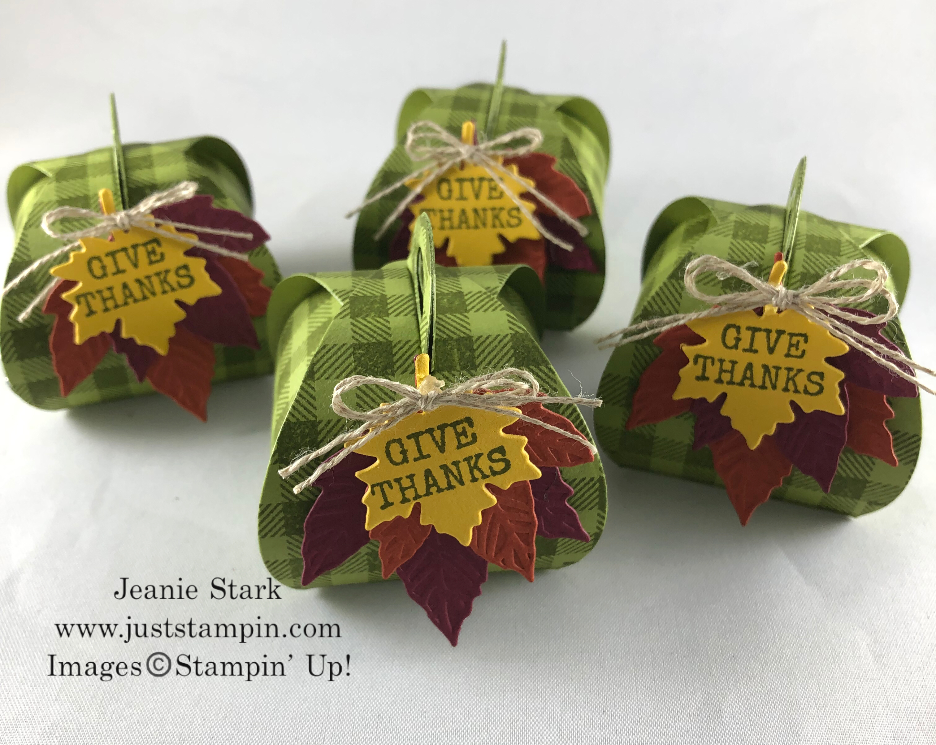Stampin' Up! Mini Curvy Keepsake Box Dies Fall or Thanksgiving table favor idea - Jeanie Stark StampinUp