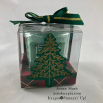 Stampin Up! Perfectly Plaid Clear Treat Box Yankee candle gift idea with Designer Series Paper - Jeanie Stark StampinUp