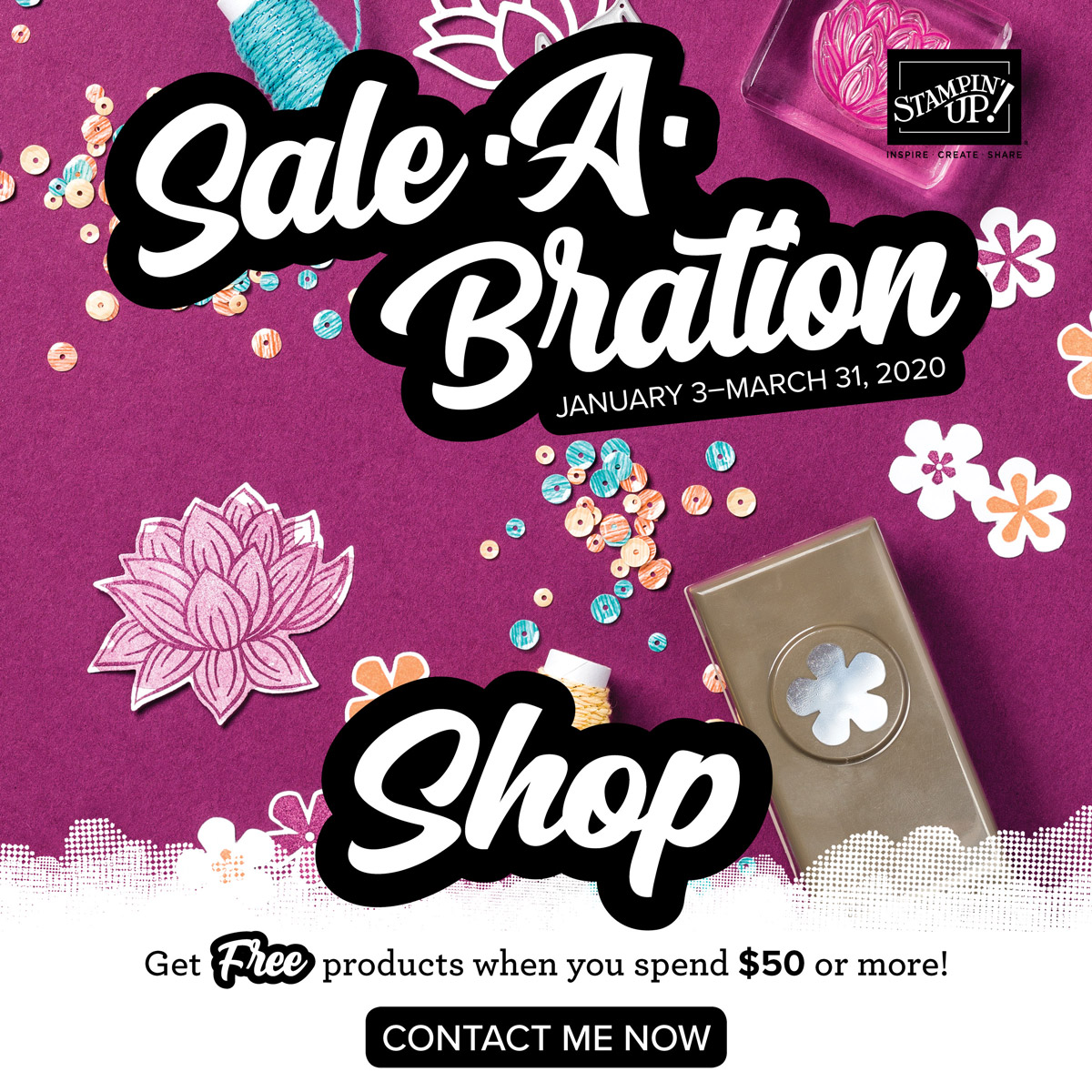 Stampin' Up! Sale-A-Bration - Get Free products! Shop with juststampin.com - Jeanie Stark StampinUp
