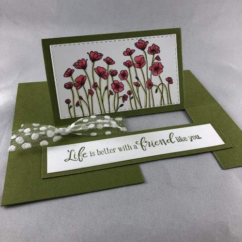 Stampin' Up! Painted Poppies fun fold card for a friend - visit juststampin.com for all the details. Jeanie Stark StampinUp