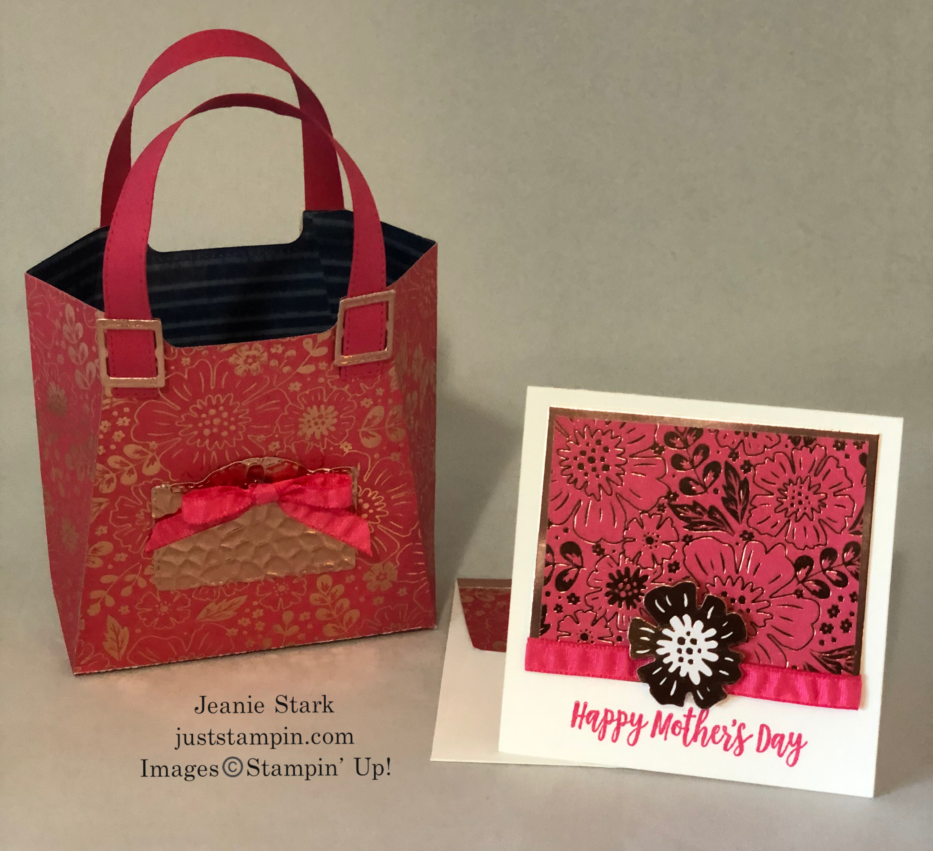 Stampin' Up All Dressed Up purse idea with Everything Is Rosy Product Medley - Jeanie Stark StampinUp