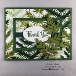 Stampin\' Up! Spotlighting technique thank you card idea with Forever Greenery and Stitched Rectangle Dies - Jeanie Stark StampinUp