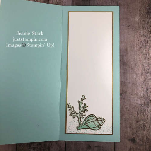 Stampin' Up! Seaside Notions and Well Written Dies slimline card and gift idea for any occasion - Jeanie Stark StampinUp