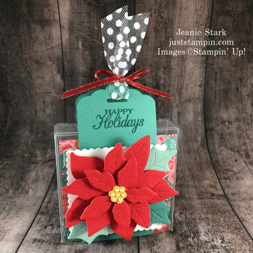 Stampin' Up! Poinsettia Petals acetate gift box idea - Jeanie Stark StampinUp