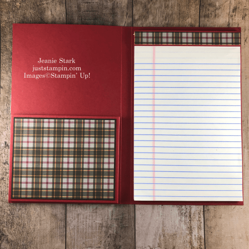 Stampin' Up! Plaid Tidings notepad cover - Jeanie Stark StampinUp