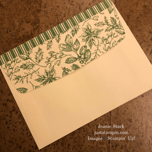 Stampin' Up! Very Vanilla Medium envelope with Toile Tidings Designer Series Paper - Jeanie Stark StampinUp