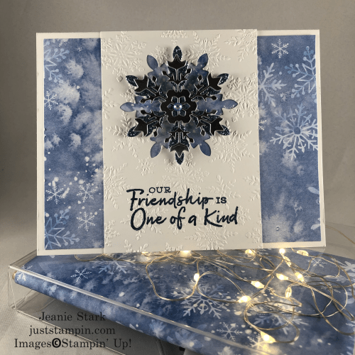 Stampin' Up! Snowflake Wishes card and popcorn box idea for a friend - Jeanie Stark StampinUp