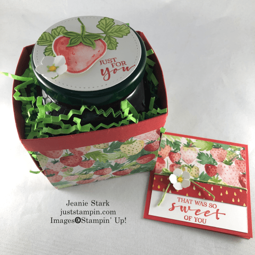 Stampin' Up! Sweet Strawberry and Berry Delightful Designer Series Paper berry basket and card gift set idea - Jeanie Stark StampinUp