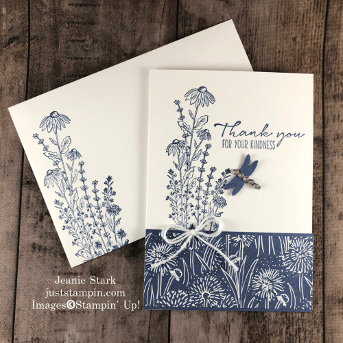 Stampin' Up! Dragonfly Garden quick & easy thank you note card idea - Jeanie Stark StampinUp