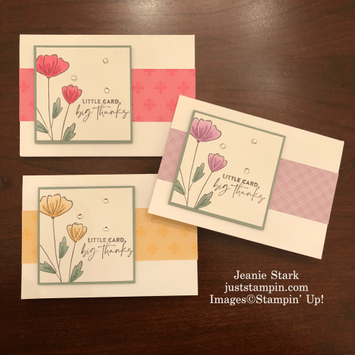 Stampin' Up! Flowers of Friendship Thank you note card idea - Jeanie Stark StampinUp