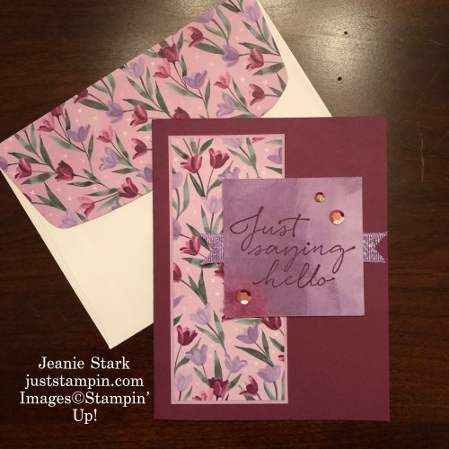 Stampin' Up! Tasteful Touches and Flowering Fields Quick & easy all occasion card idea - Jeanie Stark StampinUp